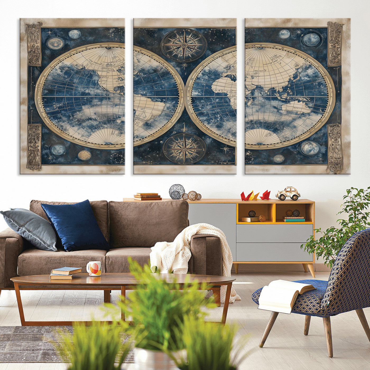 MGV-CV-60X30-3P - World Map Canvas Print