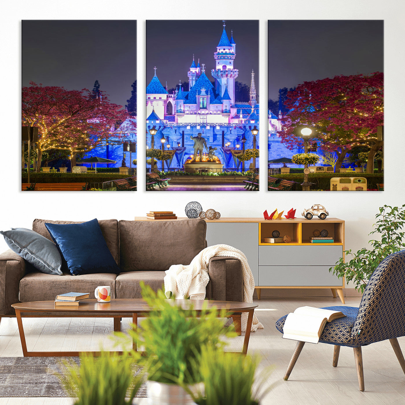 66710-MGV-CV-36X24-Large Disney Castle Wall Art Canvas Print - Magic Kingdom Kids Room Decoration Disney World