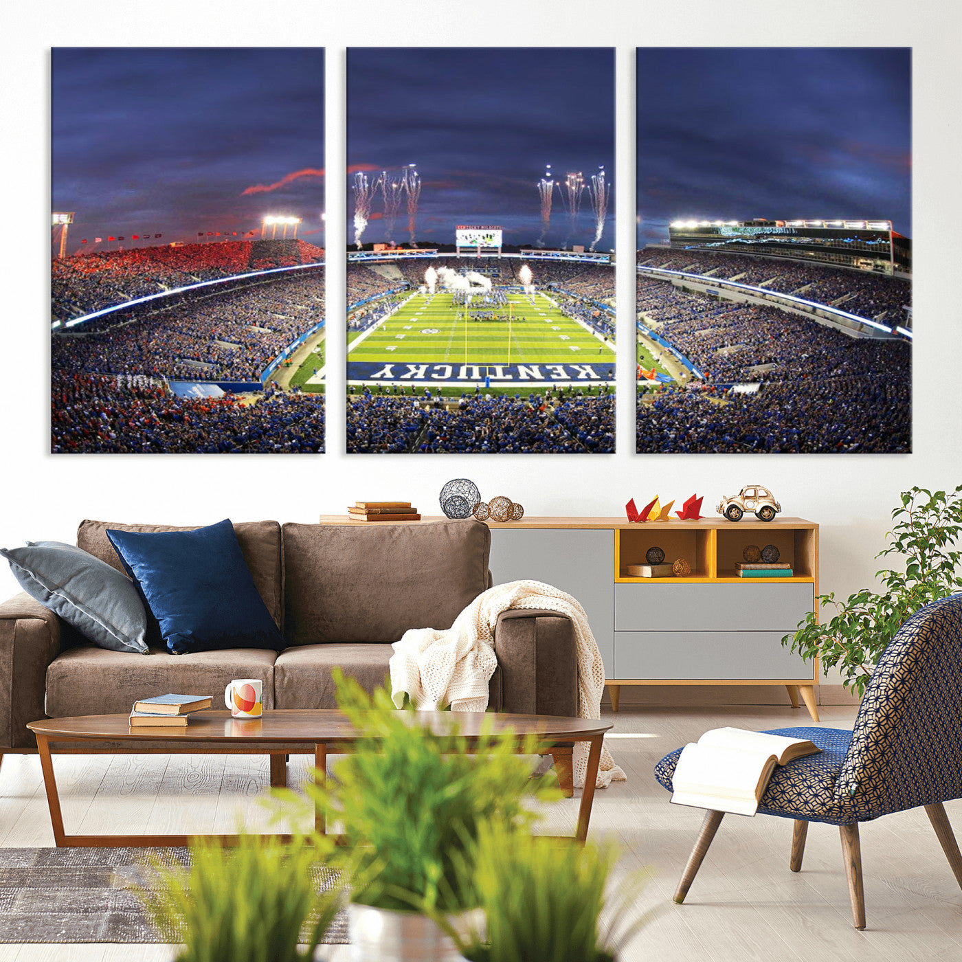 MGV-CV-60X30-3P - Kroger Field Canvas Wall Art - Kentucky Stadium Wall Art Print - Sunset Football Stadium Wall Decor