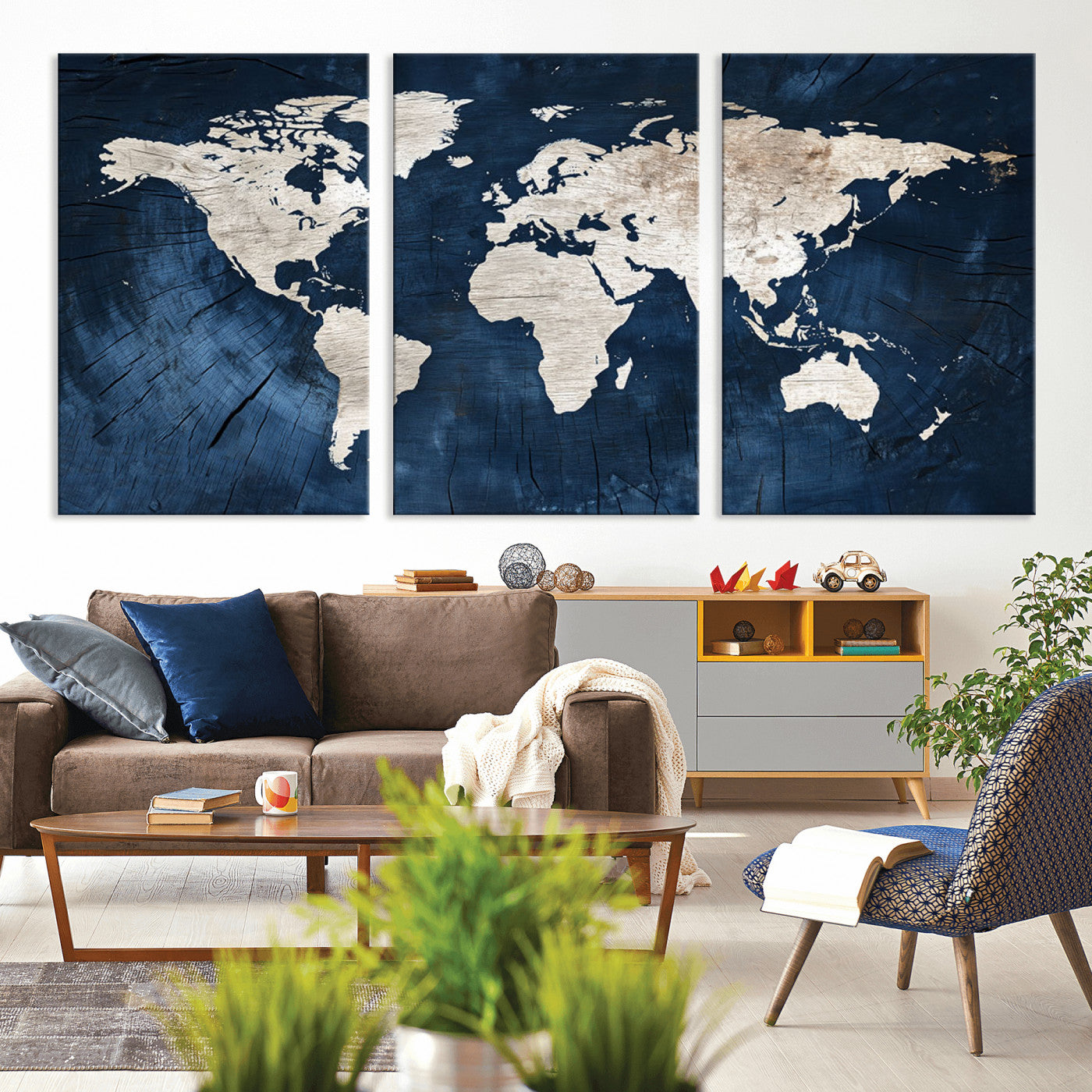 MGV-CV-60X30-3P - Push Pin World Map Canvas Print – Framed Wall Art for Couples to Track Their Travels – Anniversary