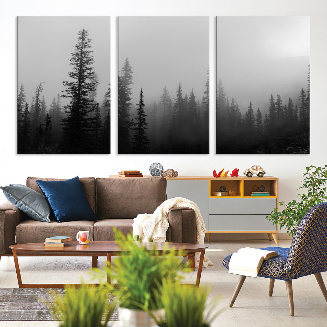 Misty Pines Wall Art Canvas Print - Perfect Rustic Decor
