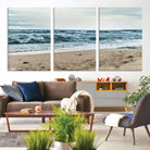 81812590-MGV-CV-36X24-Ocean Wall Art Canvas Print, Framed Coastal Canvas Art Picture Print, Moody Seascape Perfect Coastal Minimalist Decor Artwork