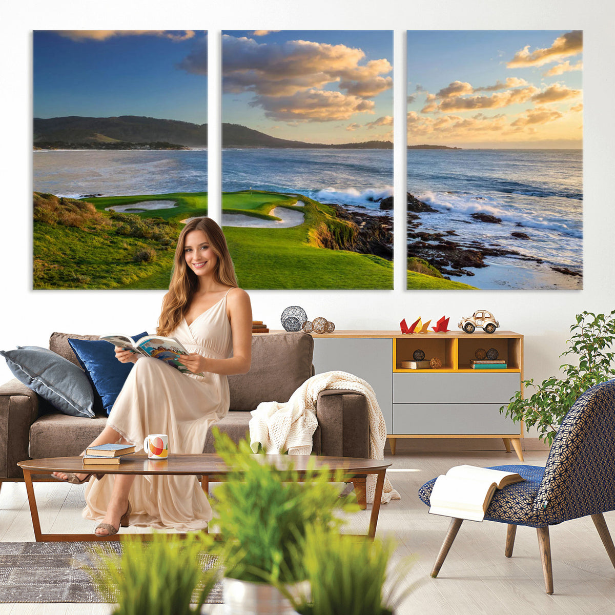 50107048-MGV-CV-36X24 - Pebble Beach Golf Links Wall Art Canvas Print