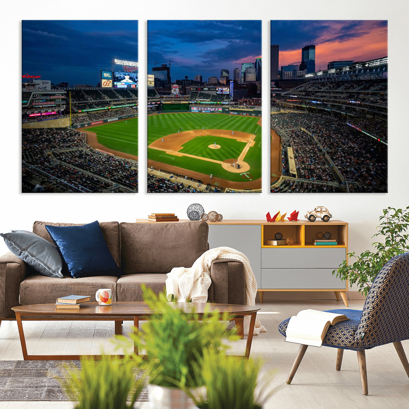 Target Field Wall Art Canvas Print, Baseball Stadium Print, Minneapolis Major League Baseball's Minnesota Twins