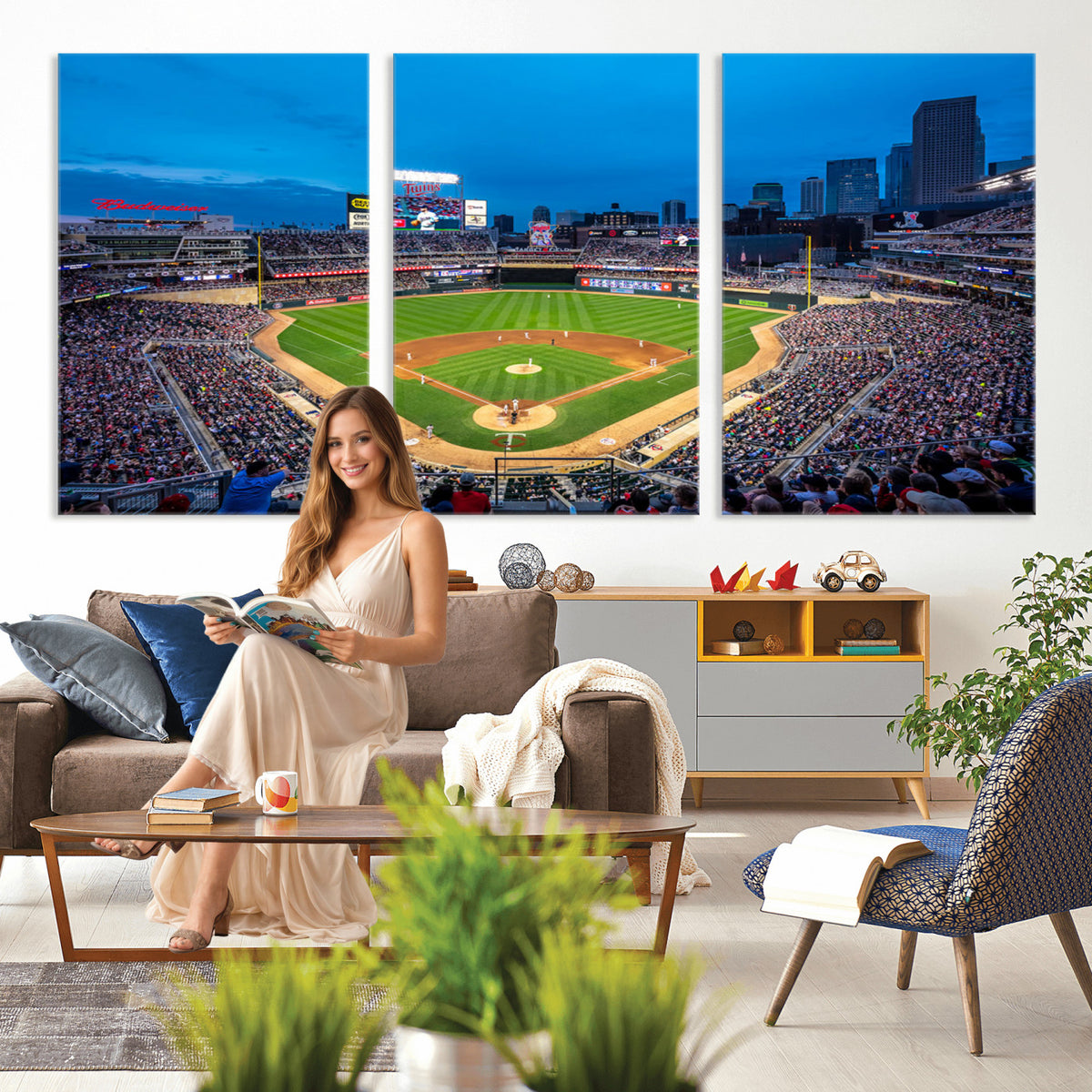 77273035-MGV-CV-36X24 - Target Field Stadium Wall Art Canvas Print, Minnesota Twins