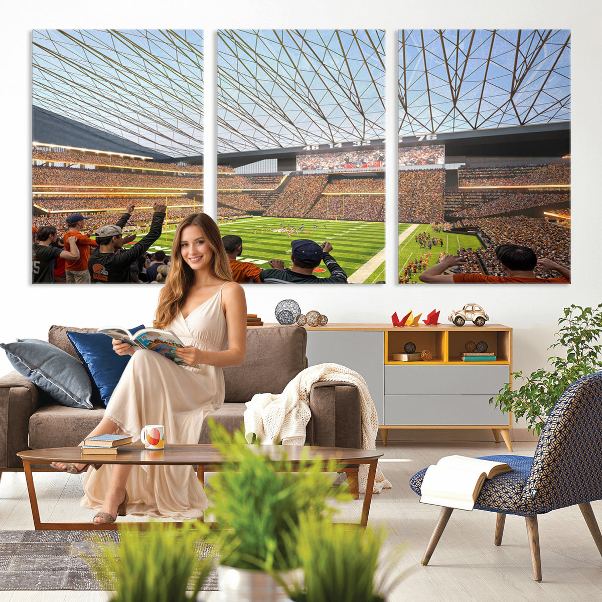 81960112-MGV-CV-36X24 - Cleveland Browns Stadium Wall Art Canvas Print