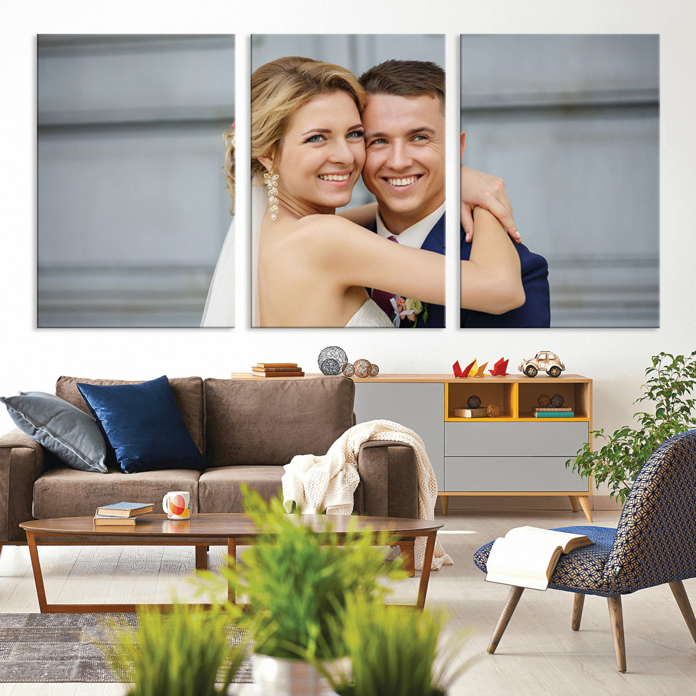 MGV-CV-60X30-3P - Create Your Own Photo Framed Canvas Print - Custom Personalized Wall Art Print for Gift