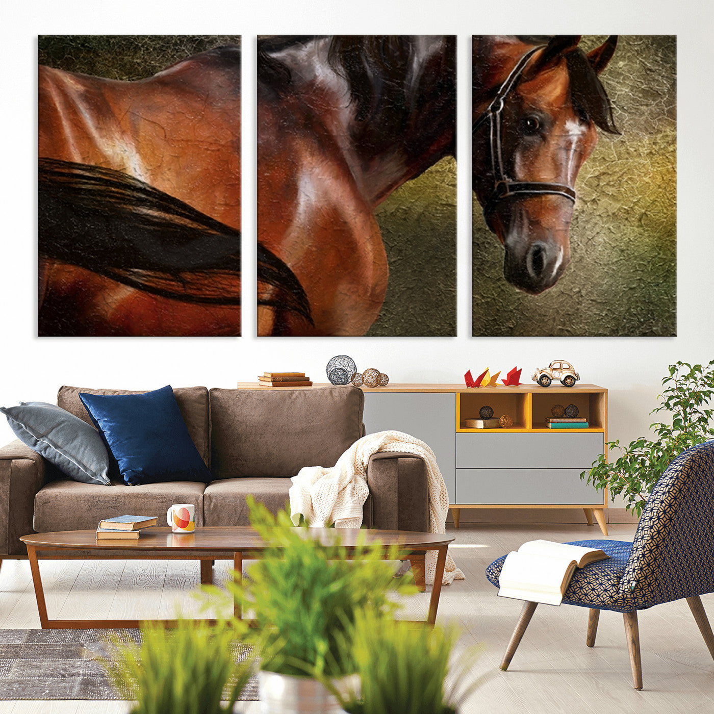 MGV-CV-60X30-3P - Wild Horses Wall Art Canvas Print