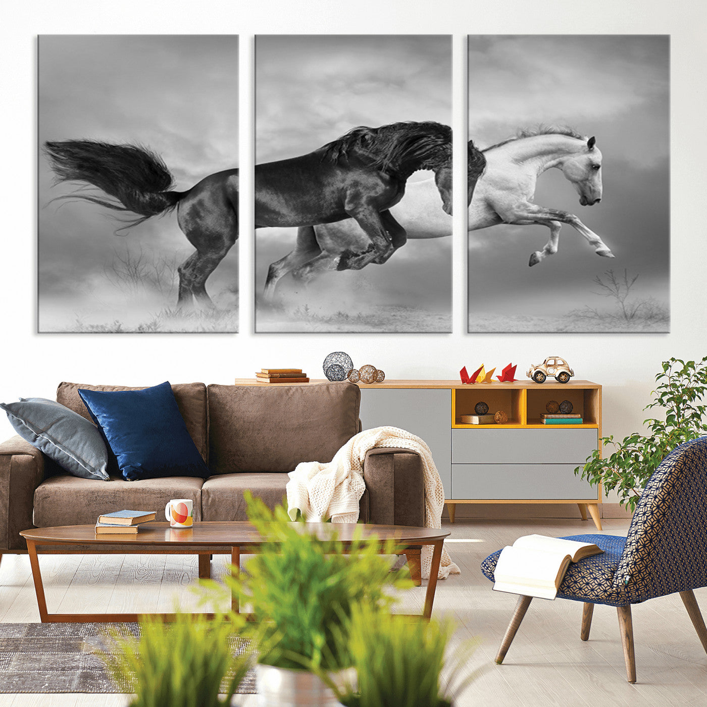 MGV-CV-60X30-3P - Wild Horses Wall Art Canvas Print