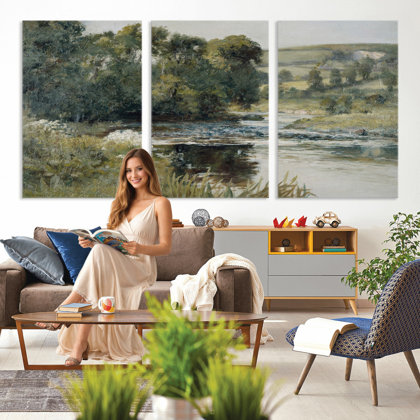 63256010-MGV-CV-36X24 - Edward Mitchell Bannister Streamside Wall Art Canvas Print