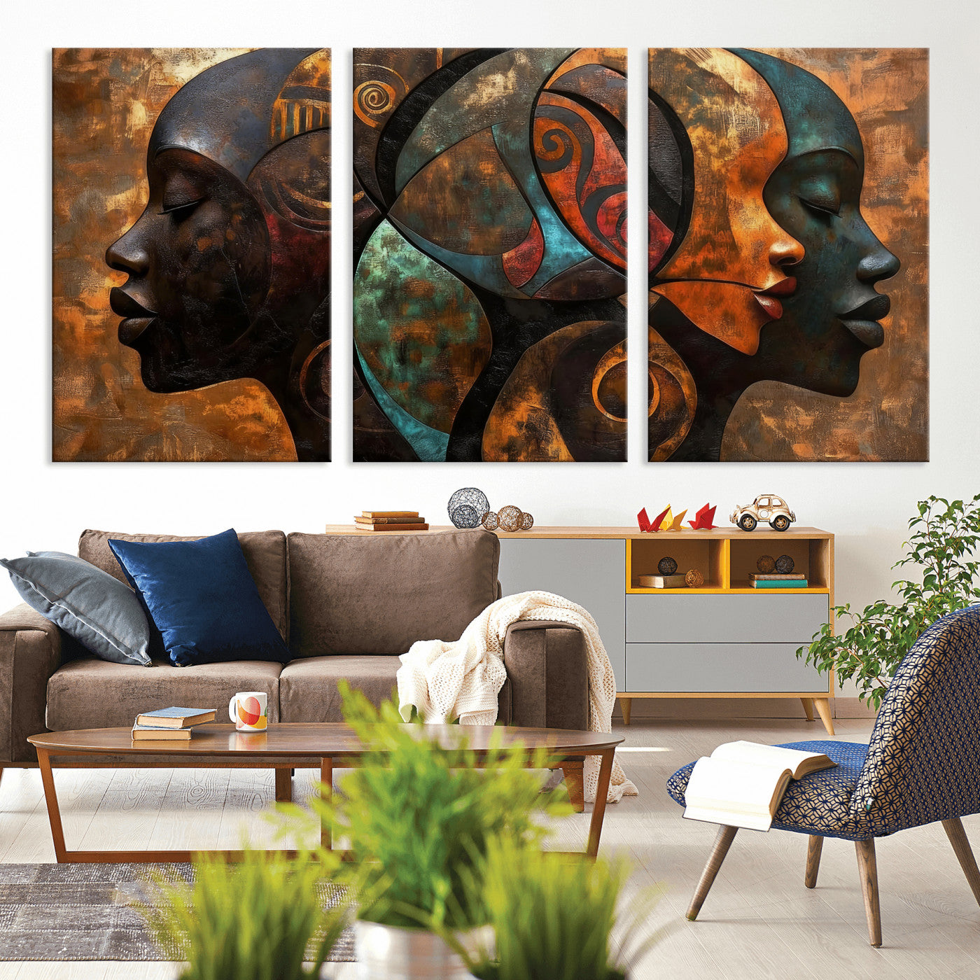 81517886-MGV-CV-36X24 - Abstract Afro American Women Wall Art Canvas Print