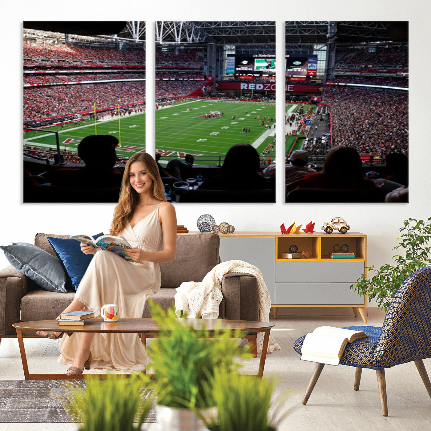 84196298-MGV-CV-36X24 - State Farm Stadium Canvas Wall Art, Arizona Cardinals Football Stadium Print, Glendale NFL Arena Photography Artwork
