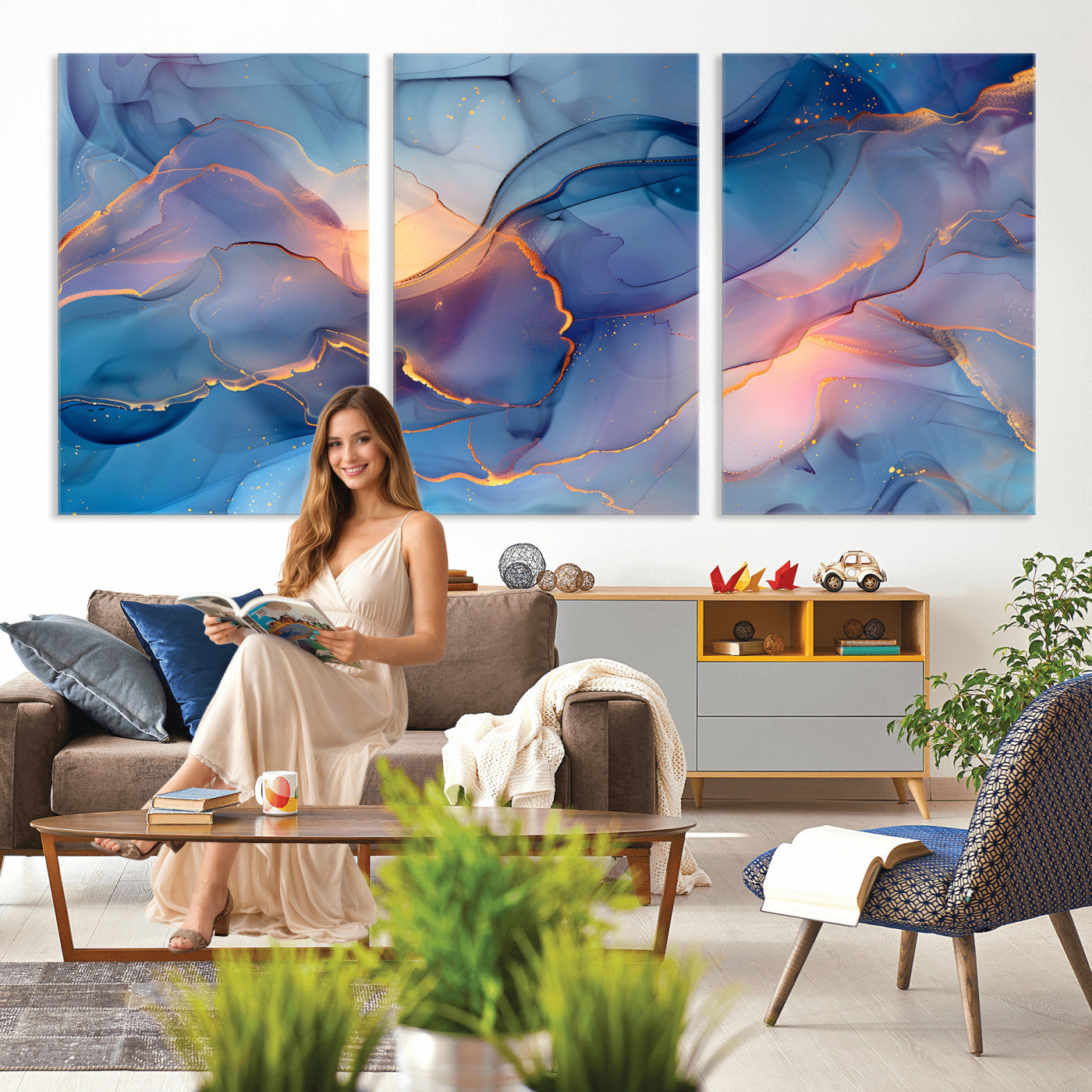 13710509-MGV-CV-36X24 - Colorful Abstract Canvas Wall Art Print, Vibrant Popup Color Art Print