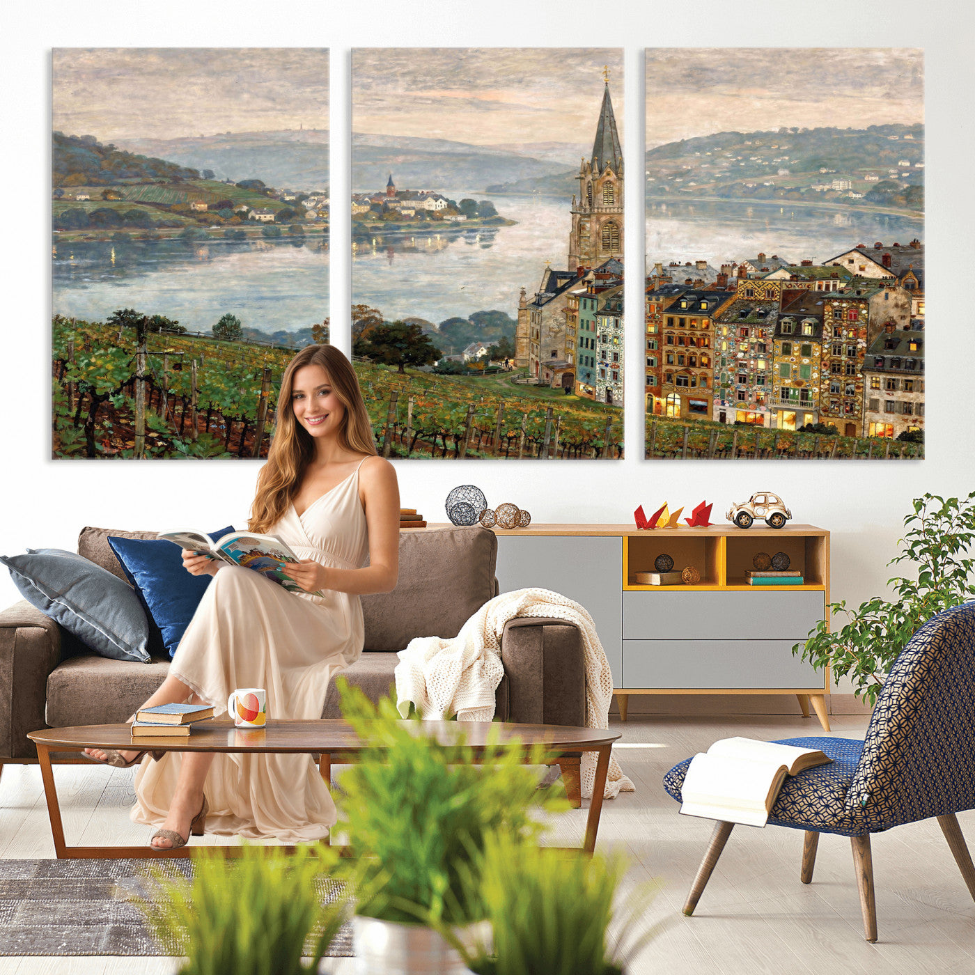 62626662-MGV-CV-36X24 - Mosel City Mosel River by Nicolai Astudin Wall Art Canvas Print