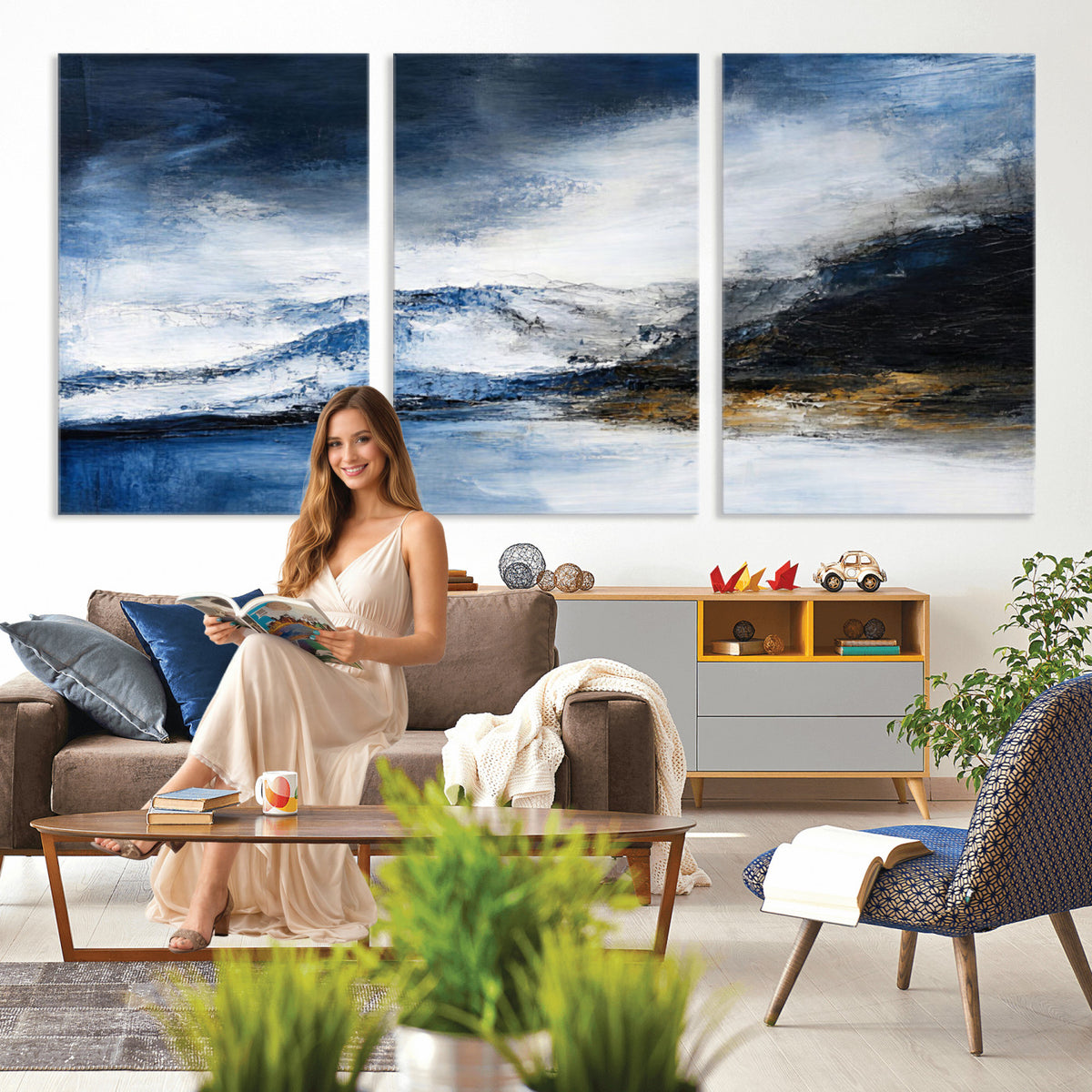 48142030-MGV-CV-36X24 - Extra Large Abstract Wall Art Canvas Print