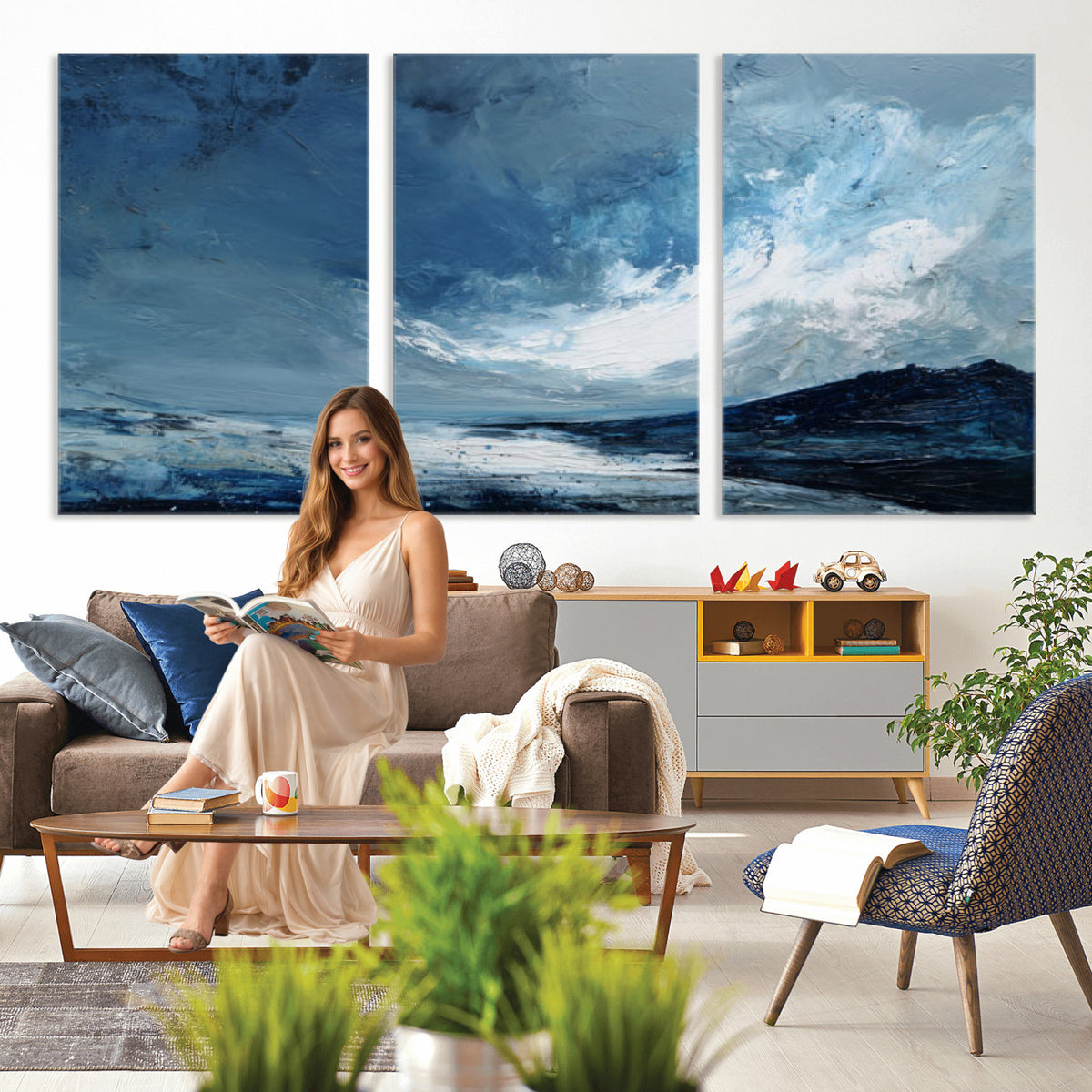 66685630-MGV-CV-36X24 - Extra Large Abstract Wall Art Canvas Print
