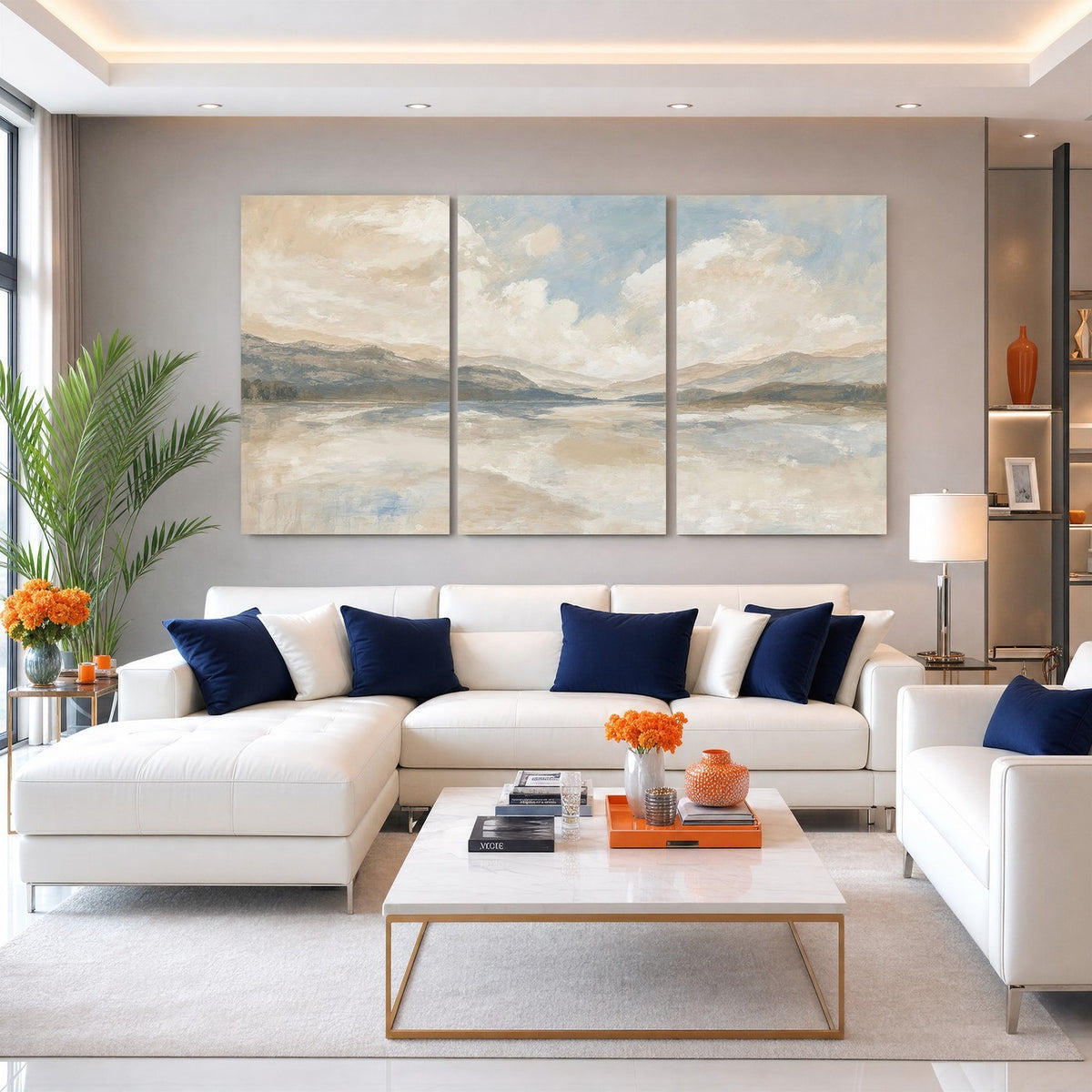 12998065-_Poster-30x20 - Serene Mountain and Lake Landscape Canvas Wall Art