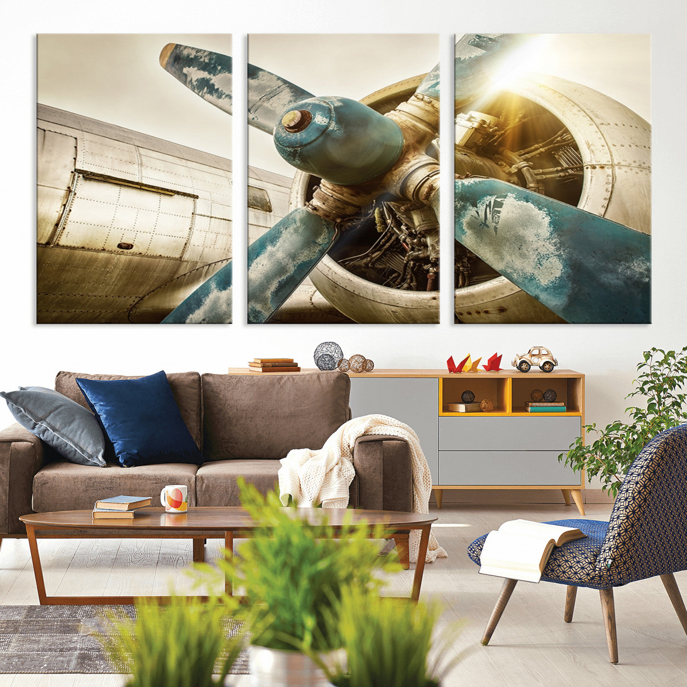 MGV-CV-60X30-3P - Vintage Airplane Canvas Print