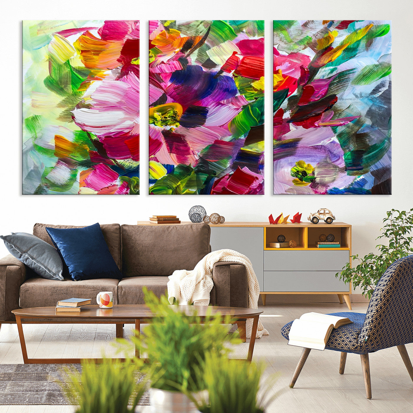 MGV-CV-60X30-3P - Oil Flower Abstract Canvas Print