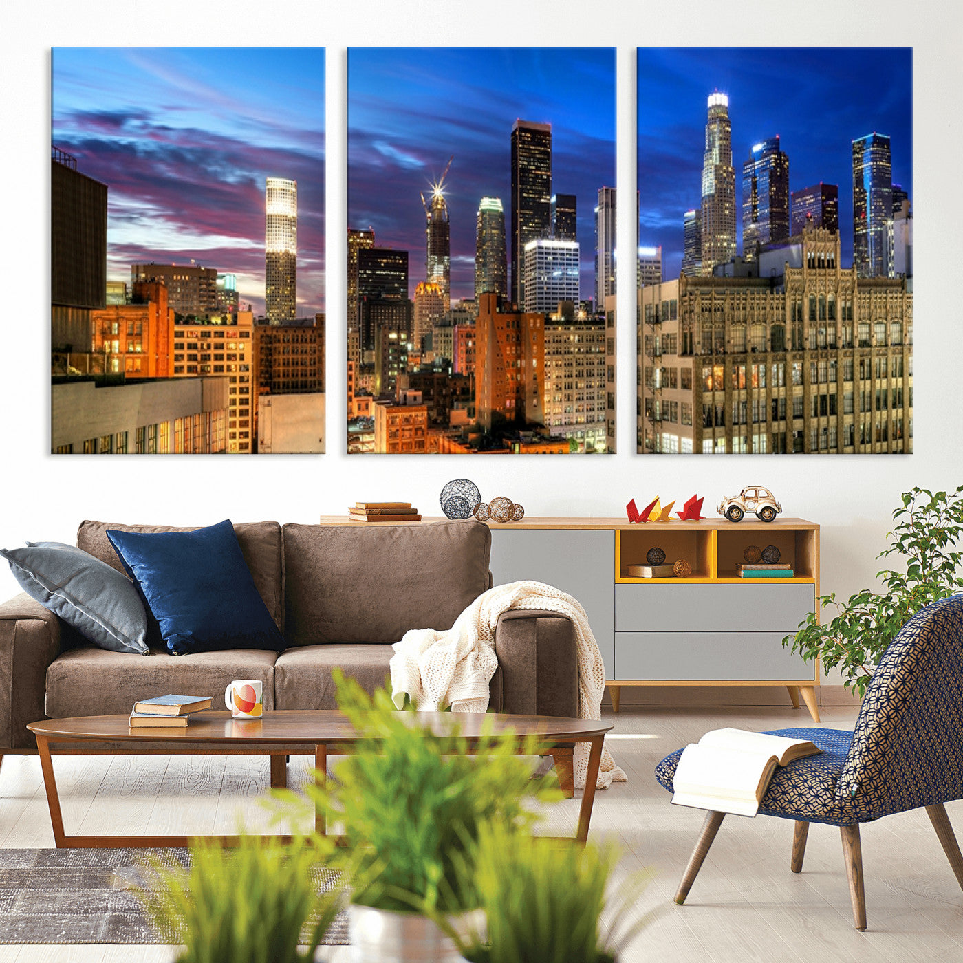 39051-MGV-CV-36X24-Los Angeles Night Wall Art Canvas Print