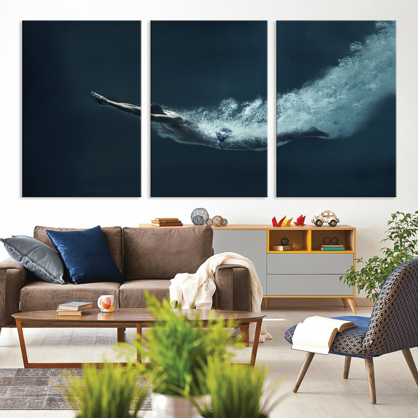 MGV-CV-60X30-3P - Swimmer Wall Art Canvas Print
