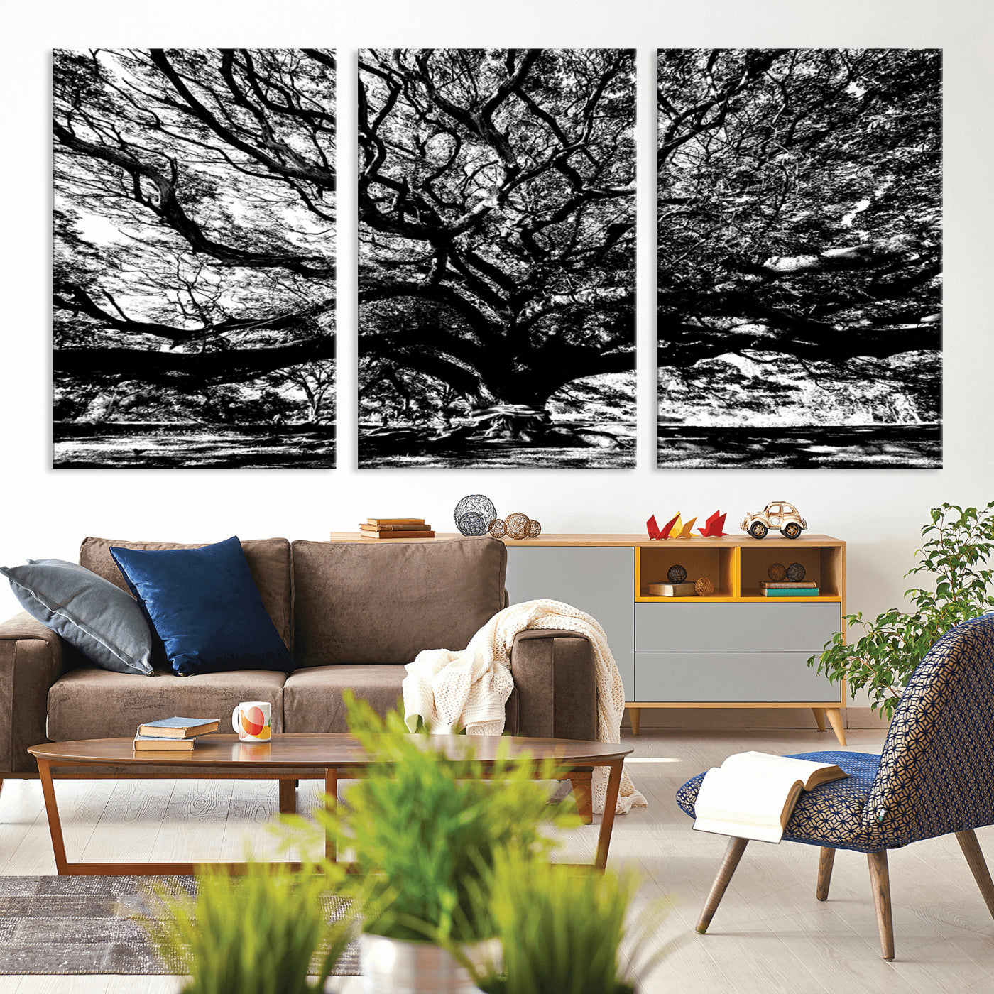 MGV-CV-60X30-3P - Mighty Angel Oak Wall Art | Angel Oak Tree Art Print
