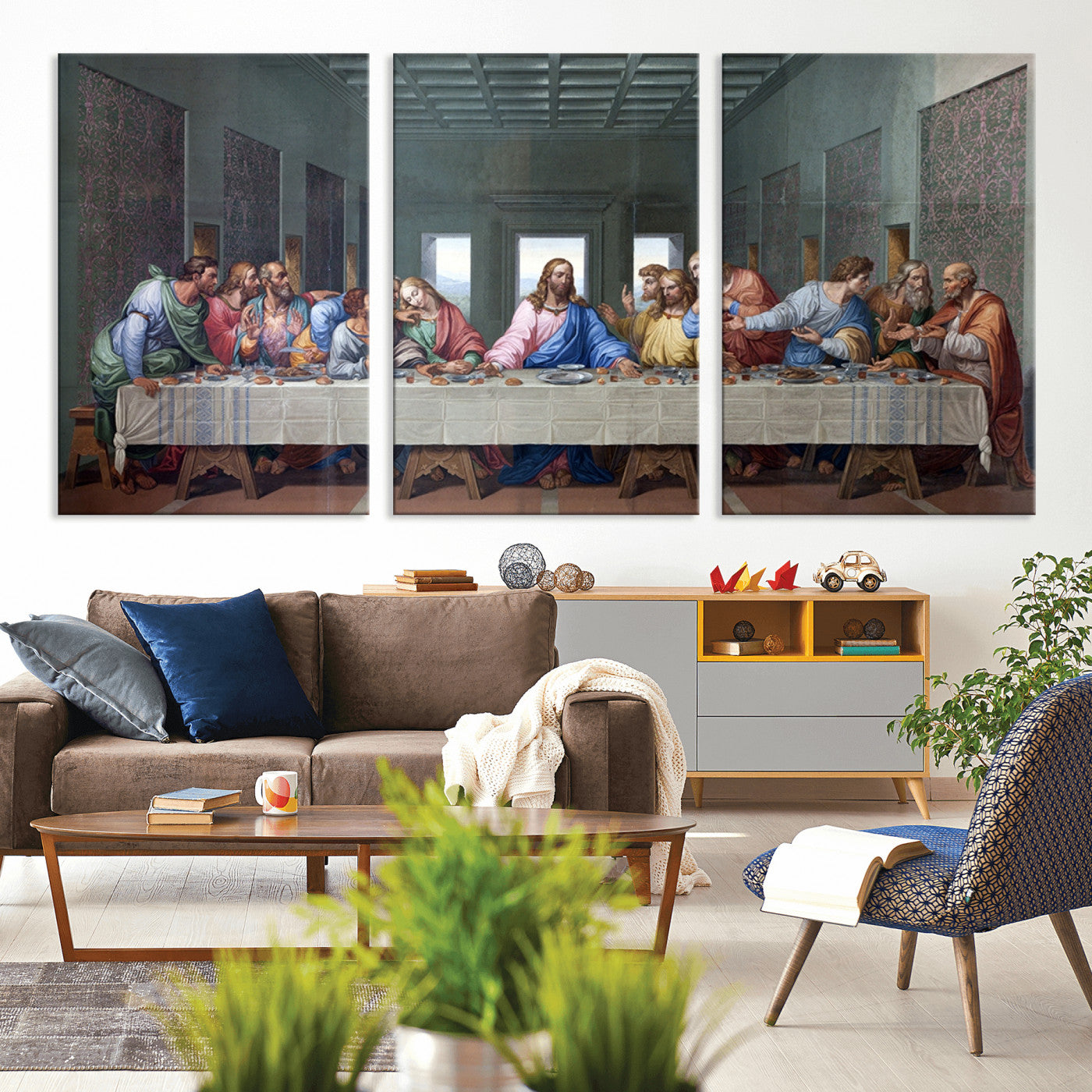 MGV-CV-60X30-3P - The Last Supper Multi Panel Canvas Wall Art