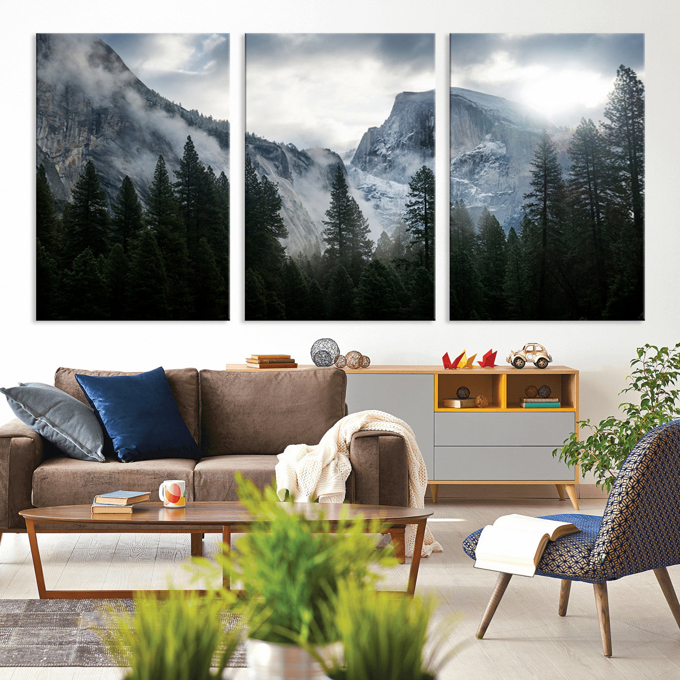 98725-MGV-CV-36X24-Wall Art Foggy Forest Landscape Canvas Print