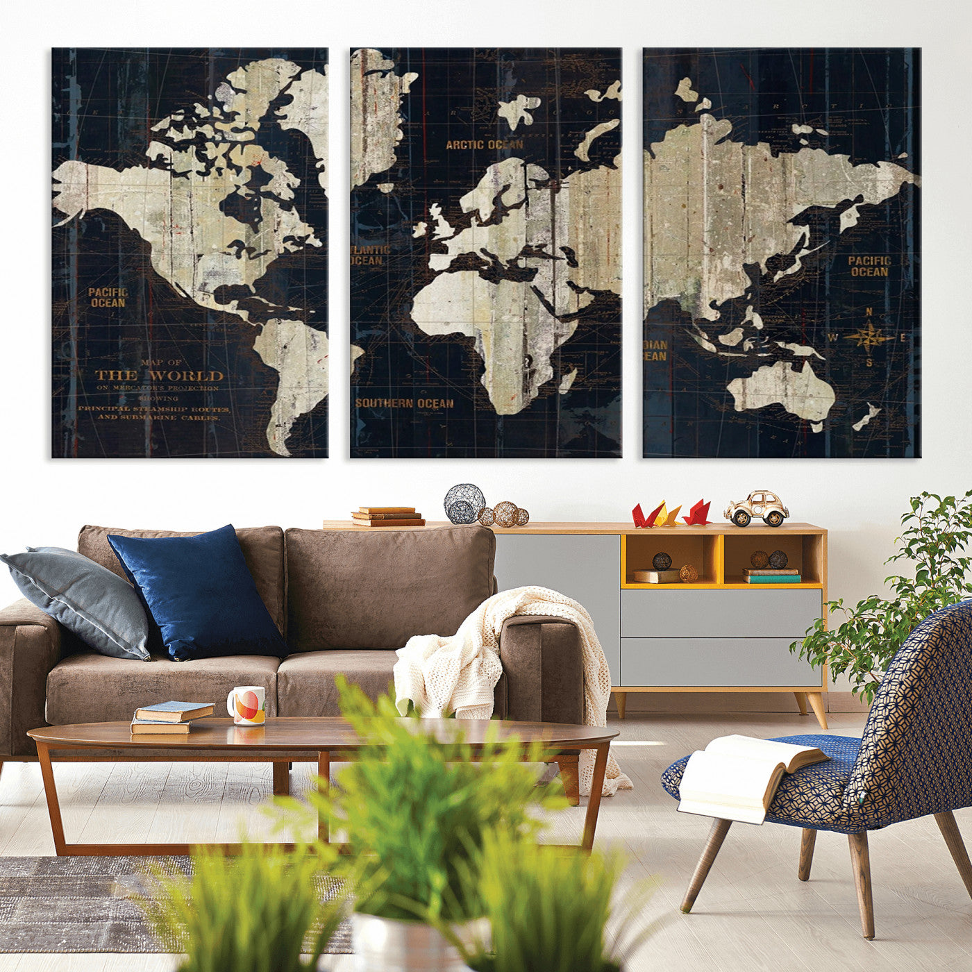 MGV-CV-60X30-3P - Push Pin World Map Canvas Print – Framed Wall Art for Couples to Track Their Travels – Anniversary