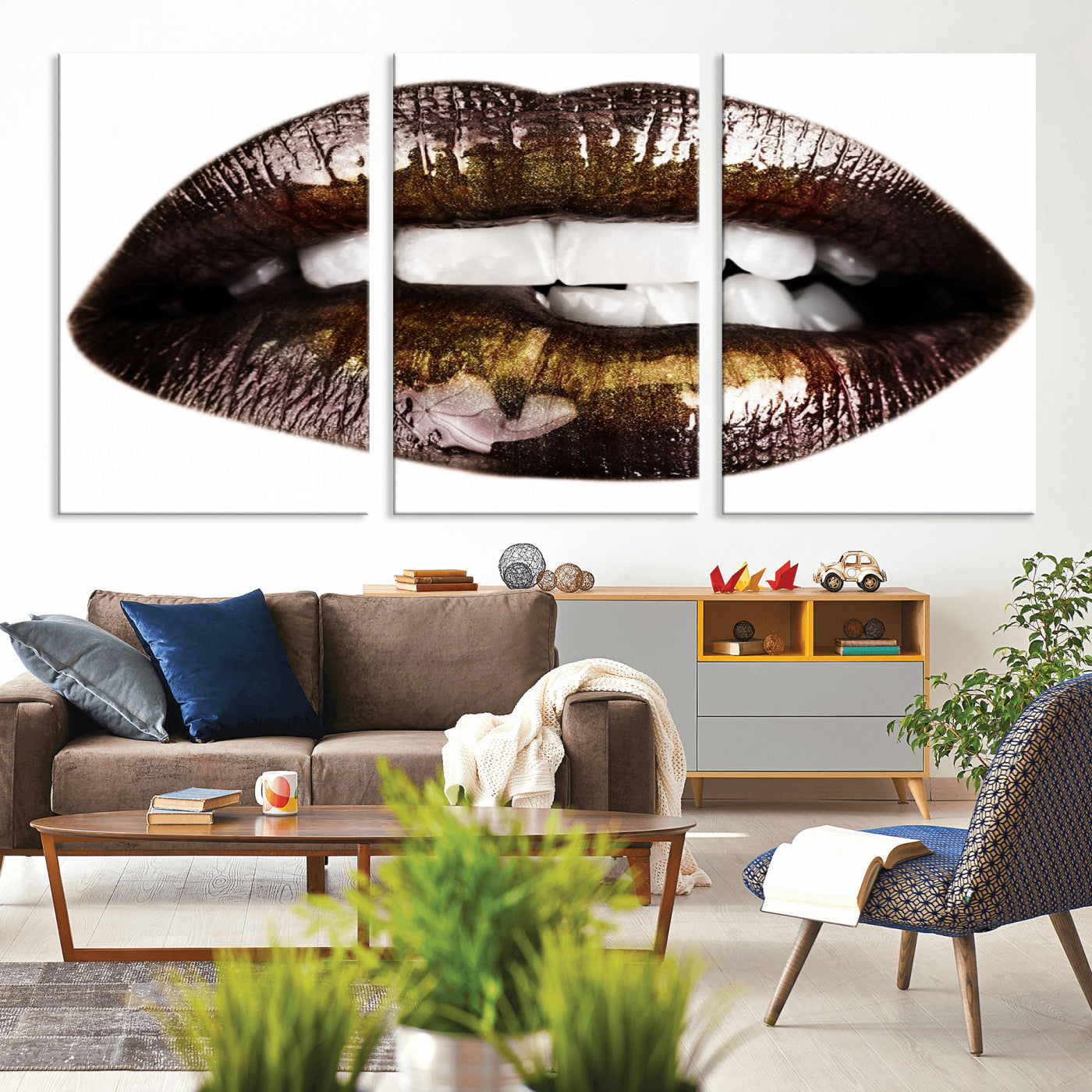 67580-MGV-CV-36X24-Close Up Lips Wall Art Canvas Print