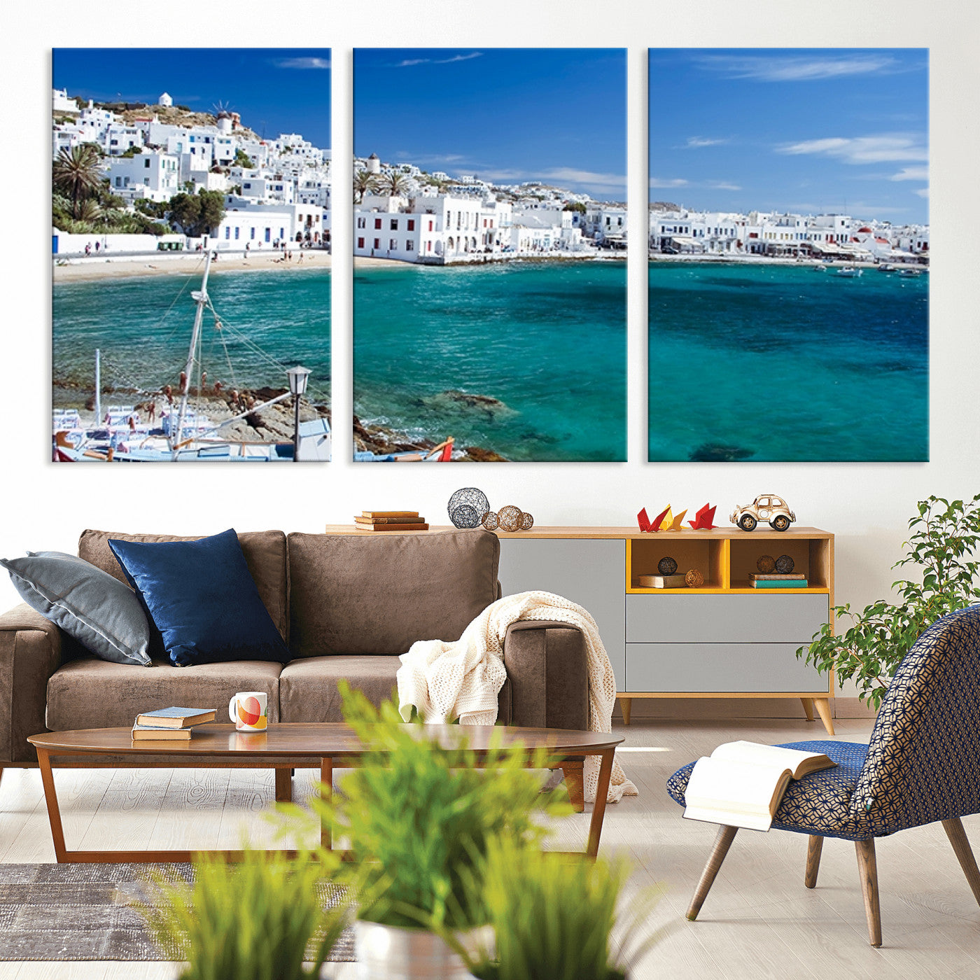 MGV-CV-60X30-3P - Santorini Wall Art Canvas Print