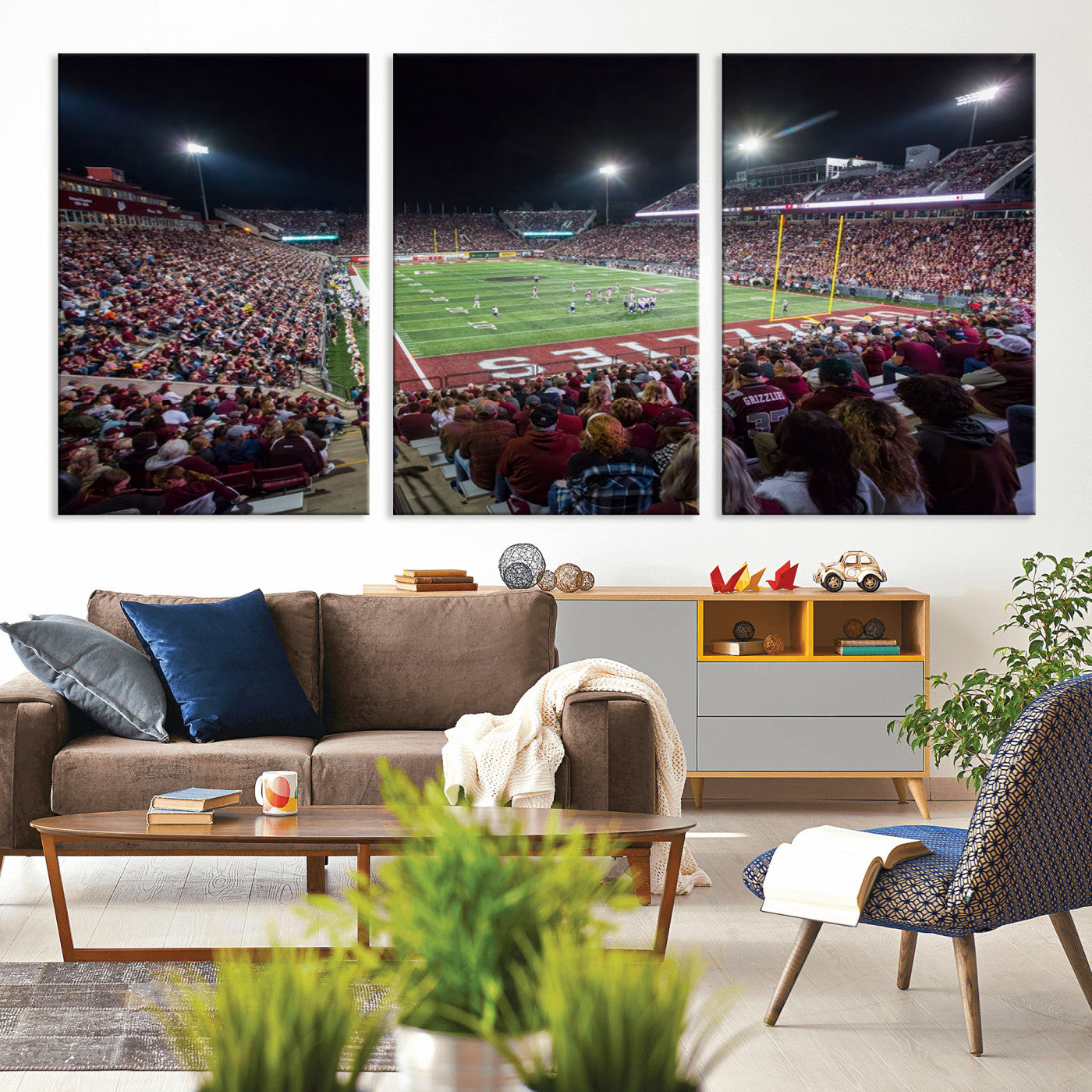 56191-MGV-CV-36X24-American Football Wall Art Canvas Print, Stadium Sport Wall Art Print