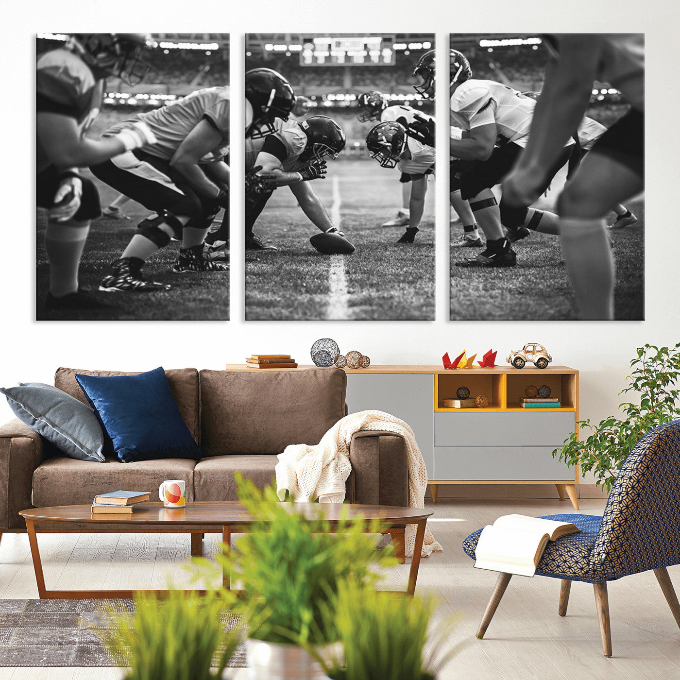13273-MGV-CV-36X24-American Football Wall Art Canvas Print, Stadium Sport Wall Art Print