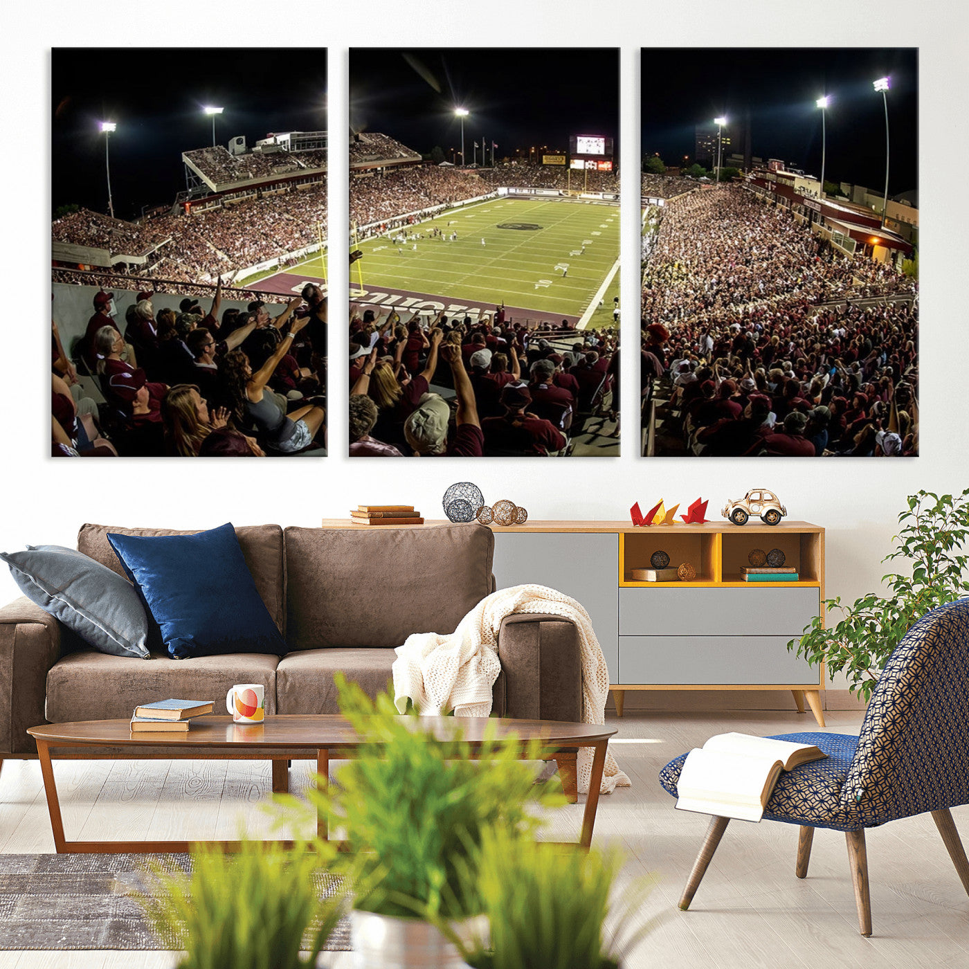 MGV-CV-60X30-3P - Washington-Grizzly Stadium Canvas Print, American Football Wall Art Canvas Print, Stadium Sport Wall