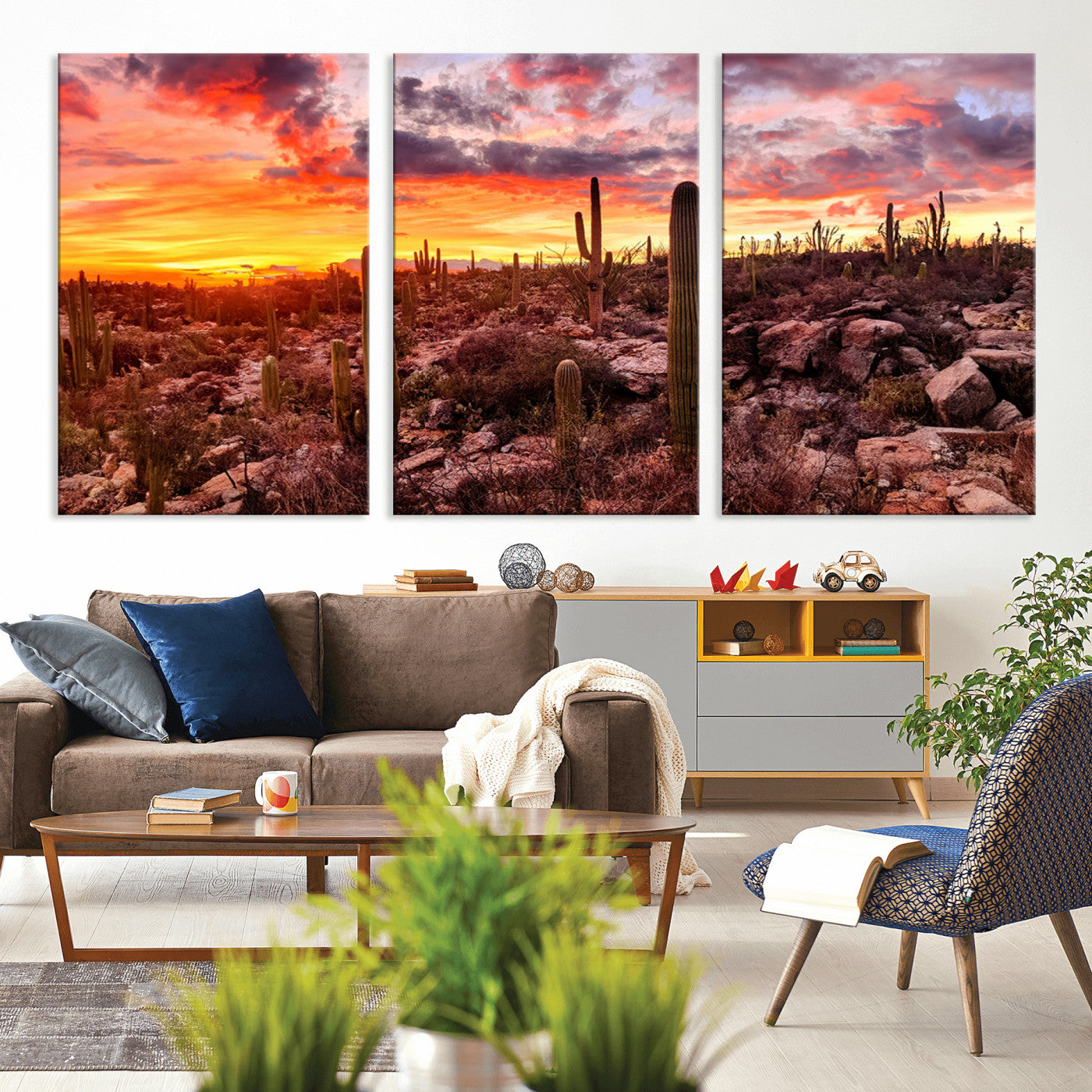 MGV-CV-60X30-3P - Arizona Desert Print, Western Cowboy Wall Art Print