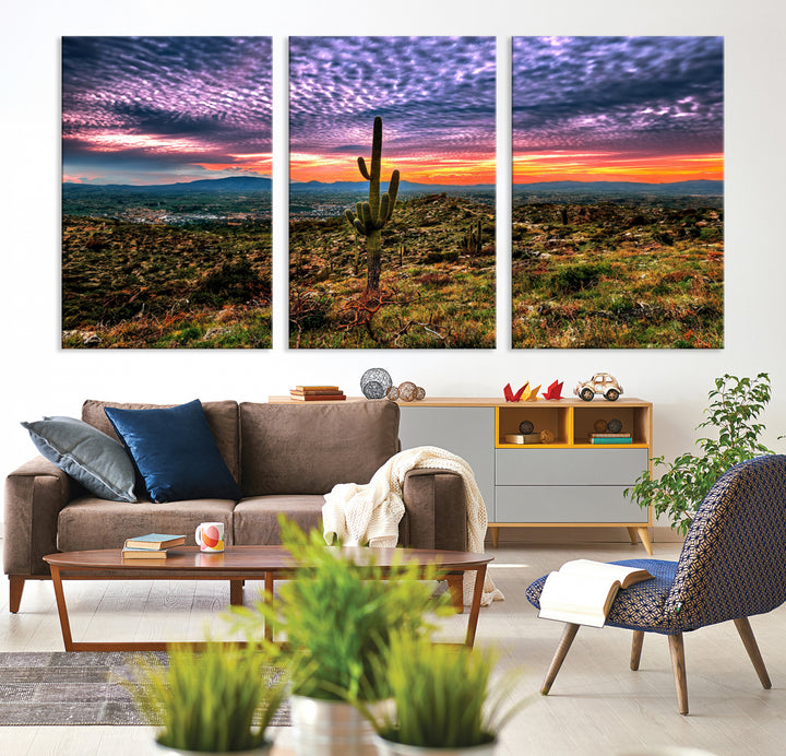 Arizona Desert Sunset Wall Art Canvas Print, Phoenix Wall Art Print