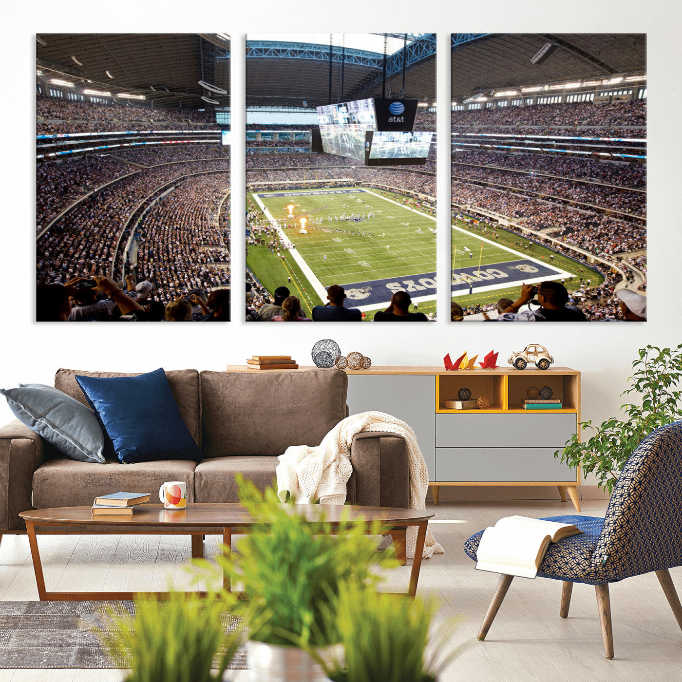 MGV-CV-60X30-3P - Dallas Cowboys Football Team Print - Arlington AT&T Stadium Wall Art Canvas Print