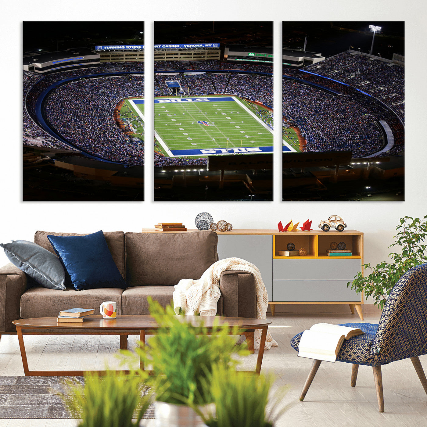 MGV-CV-60X30-3P - Buffalo Bills NFL Football Team Print - Highmark Stadium Wall Art Canvas Print