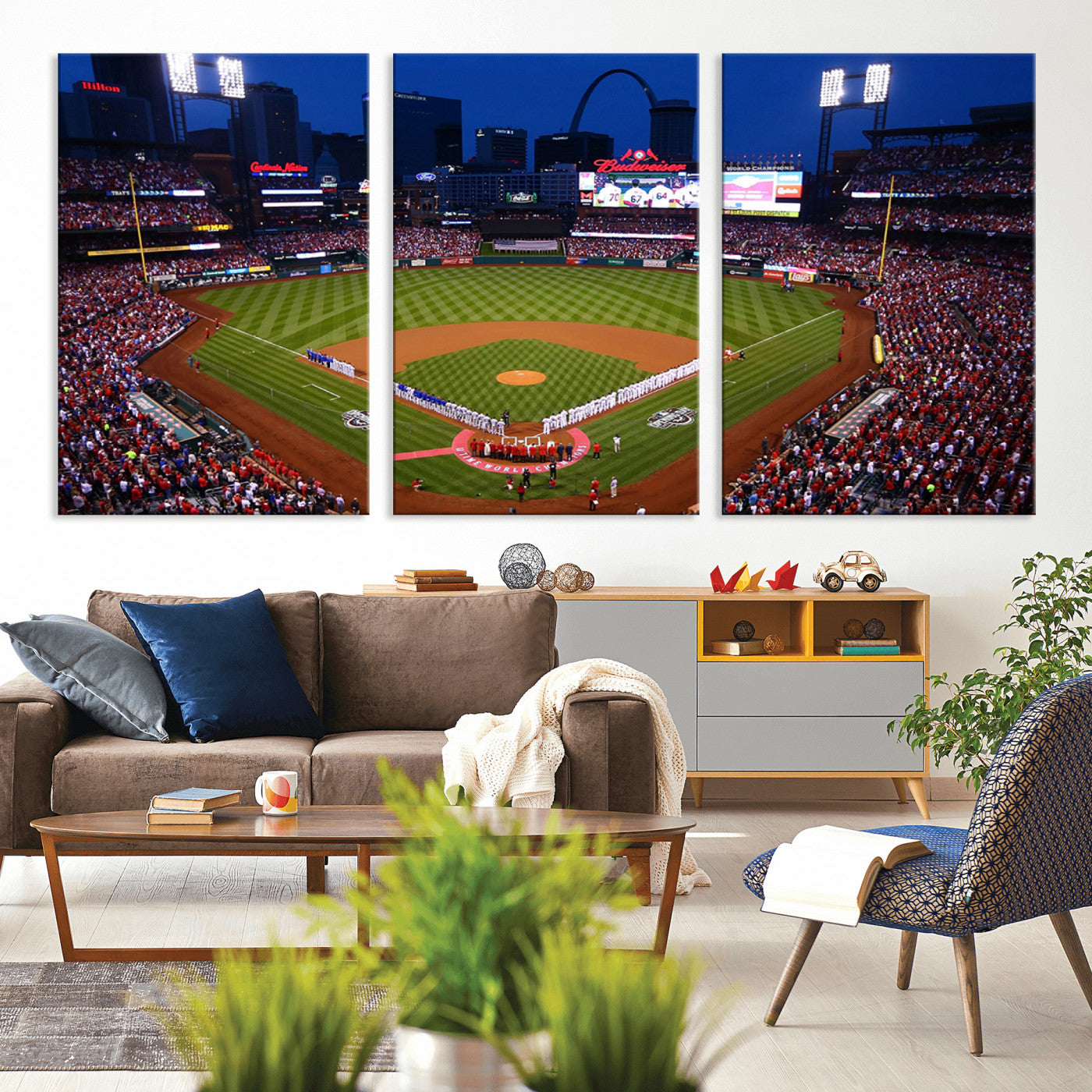 MGV-CV-60X30-3P - St. Louis Cardinals Baseball Team Print - Busch Stadium Wall Art Canvas Print