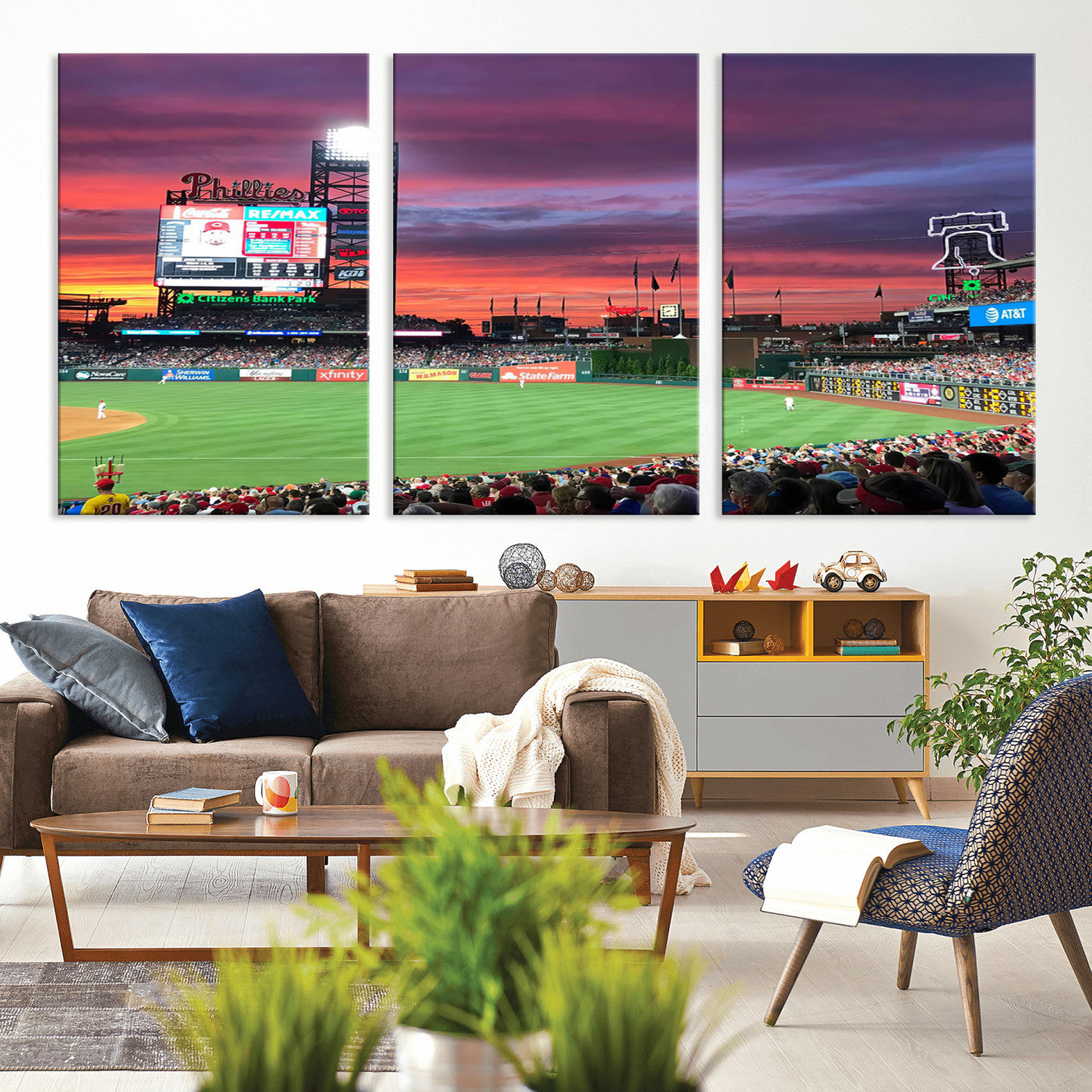 MGV-CV-60X30-3P - Philadelphia Phillies Baseball Team Print - Philadelphia Citizens Bank Park Stadium Wall Art Canvas