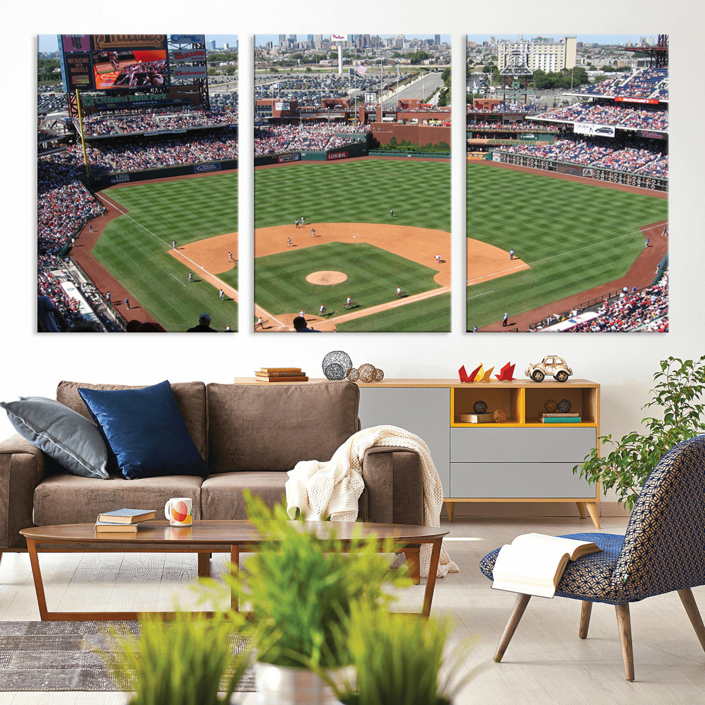 MGV-CV-60X30-3P - Philadelphia Phillies Baseball Team Print - Philadelphia Citizens Bank Park Stadium Wall Art Canvas