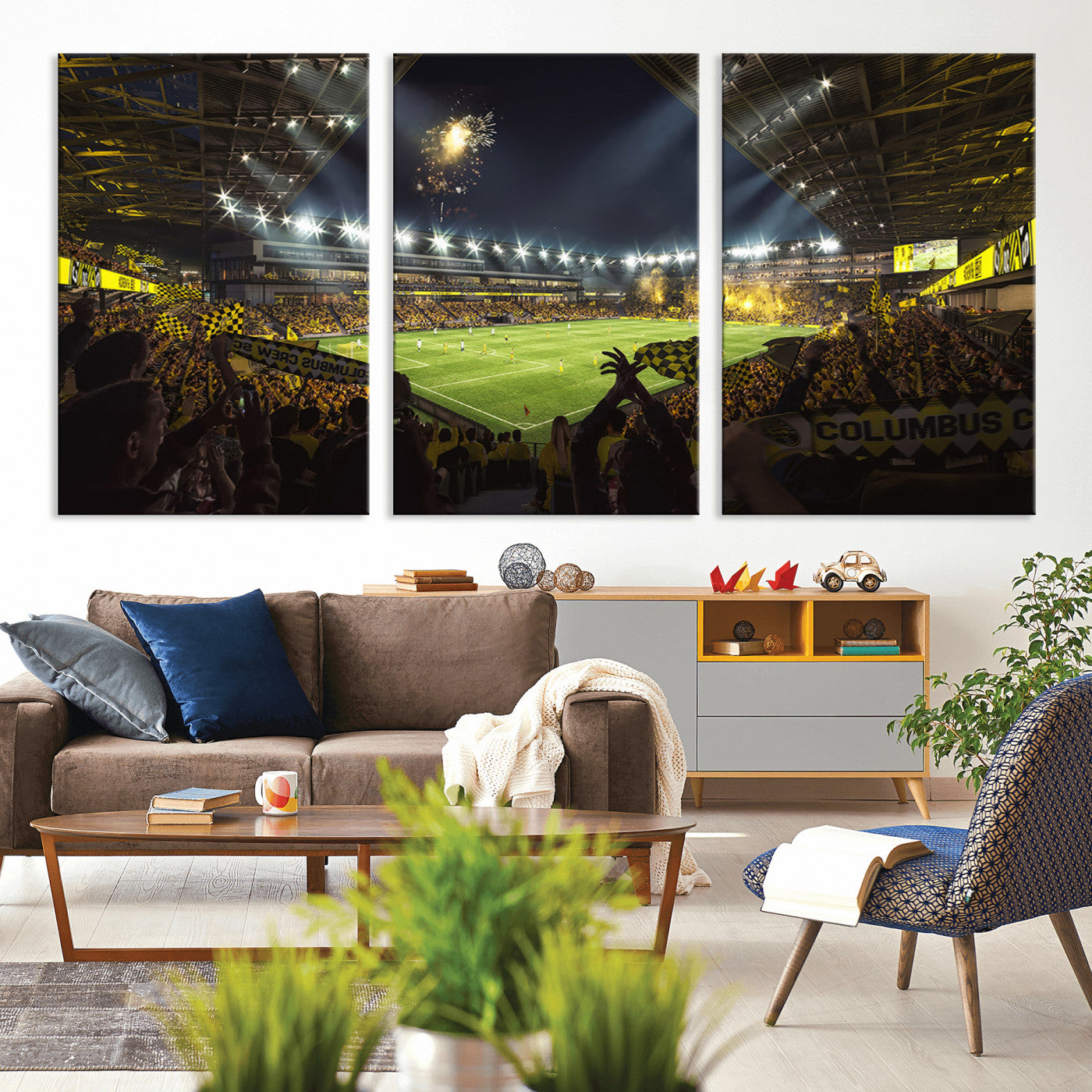 MGV-CV-60X30-3P - Columbus Crew Soccer Team Print - Columbus Crew Stadium Wall Art Canvas Print
