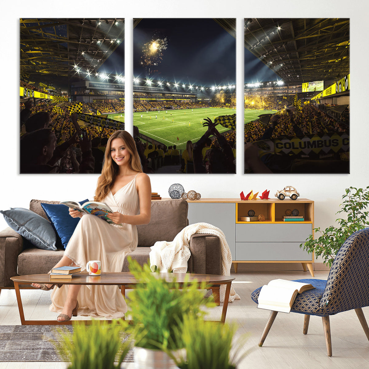 51122-MGV-CV-36X24 - Columbus Crew Soccer Team Print - Columbus Crew Stadium Wall Art Canvas Print