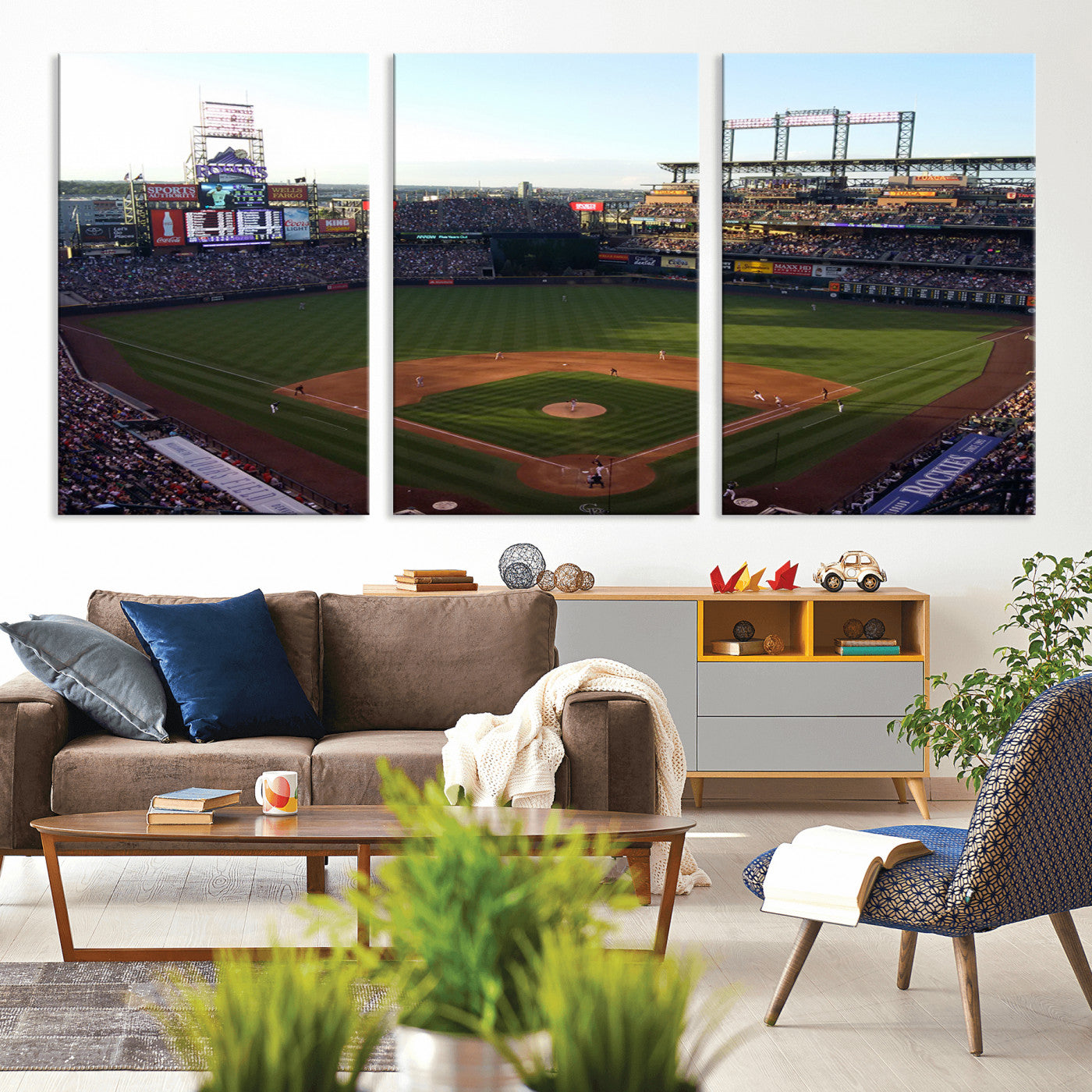MGV-CV-60X30-3P - Colorado Rockies Coors Field Wall Art Canvas Print - MLB Baseball Stadium