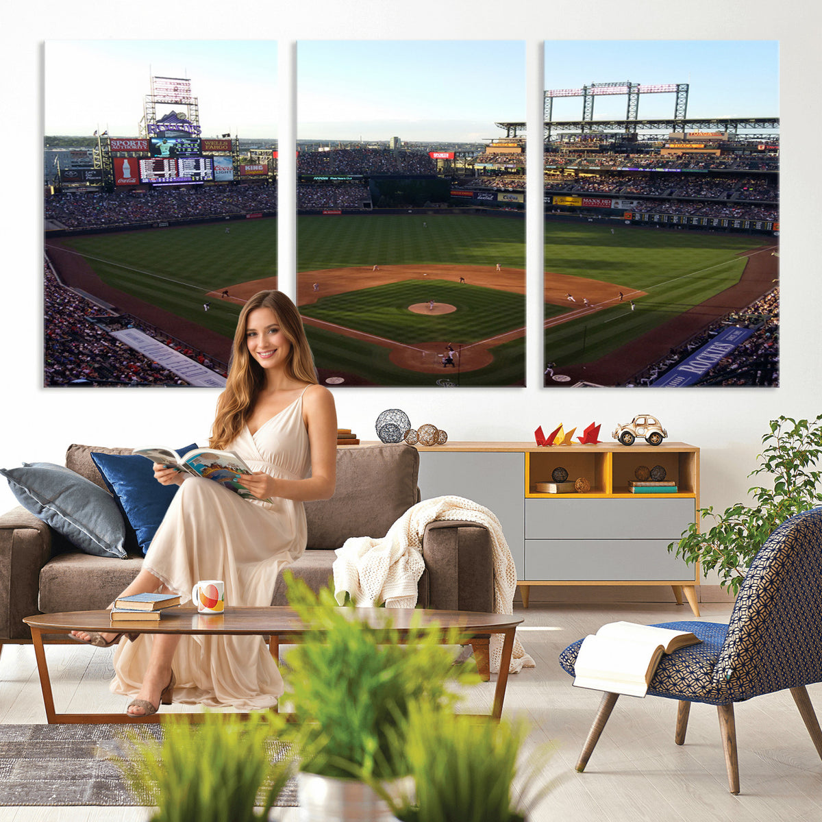 21638-MGV-CV-36X24 - Colorado Rockies Coors Field Wall Art Canvas Print, MLB Baseball Stadium