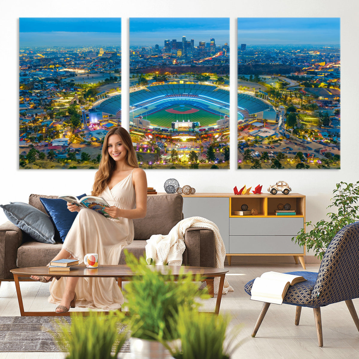 78144-MGV-CV-36X24 - Los Angeles Dodgers Wall Art Canvas, Dodger Stadium Wall Art