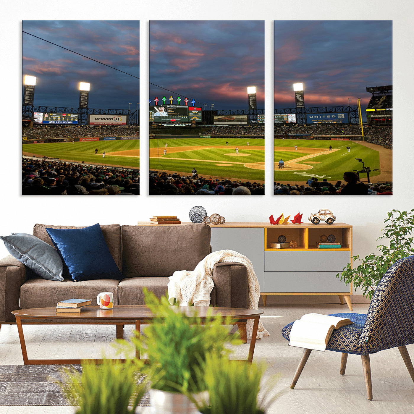 MGV-CV-60X30-3P - Chicago White Sox Baseball Team Print Canvas- Guaranteed Rate Field Stadium Wall Art Canvas Print