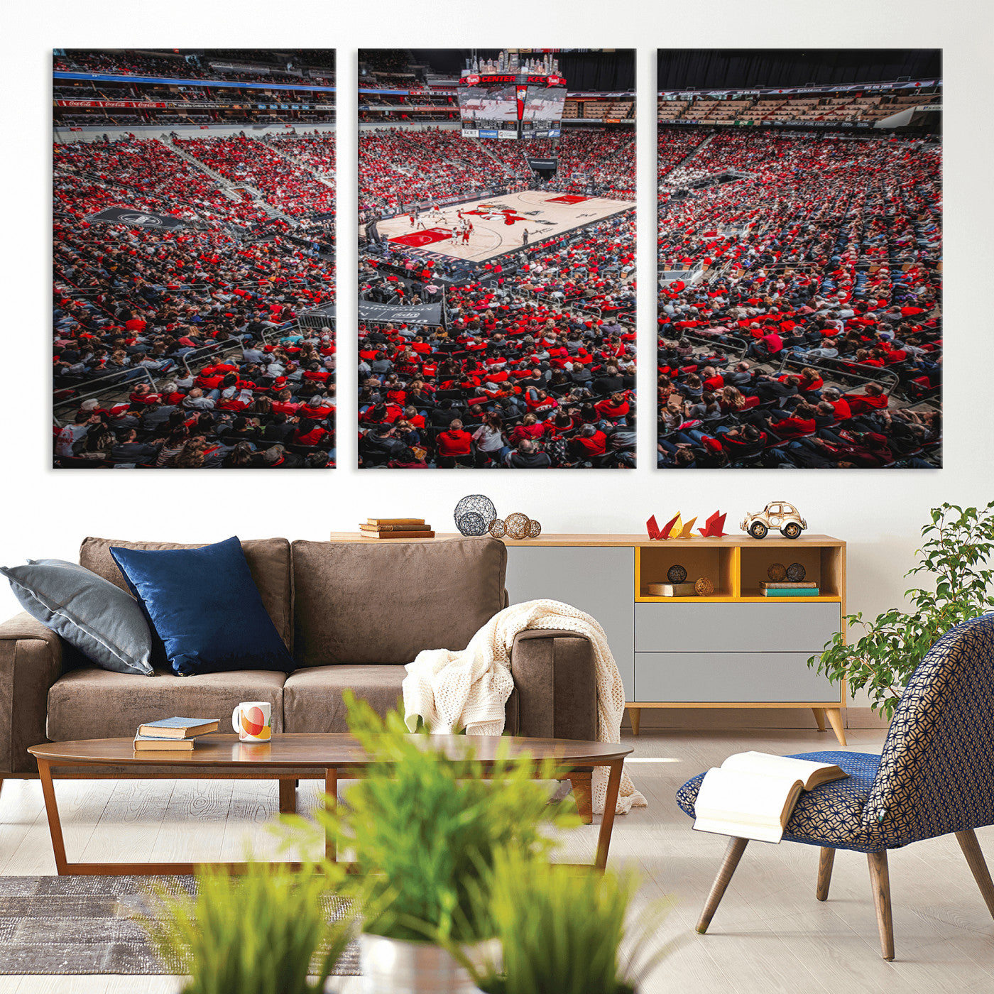MGV-CV-60X30-3P - Louisville Cardinals Basketball Print Canvas - Louisville KFC Yum Center Arena Wall Art Canvas Print