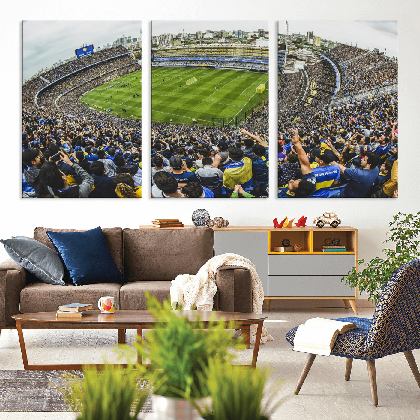 MGV-CV-60X30-3P - Boca Juniors Soccer Team Print Wall Art - Buenos Aires Bombonera Stadium Canvas Print