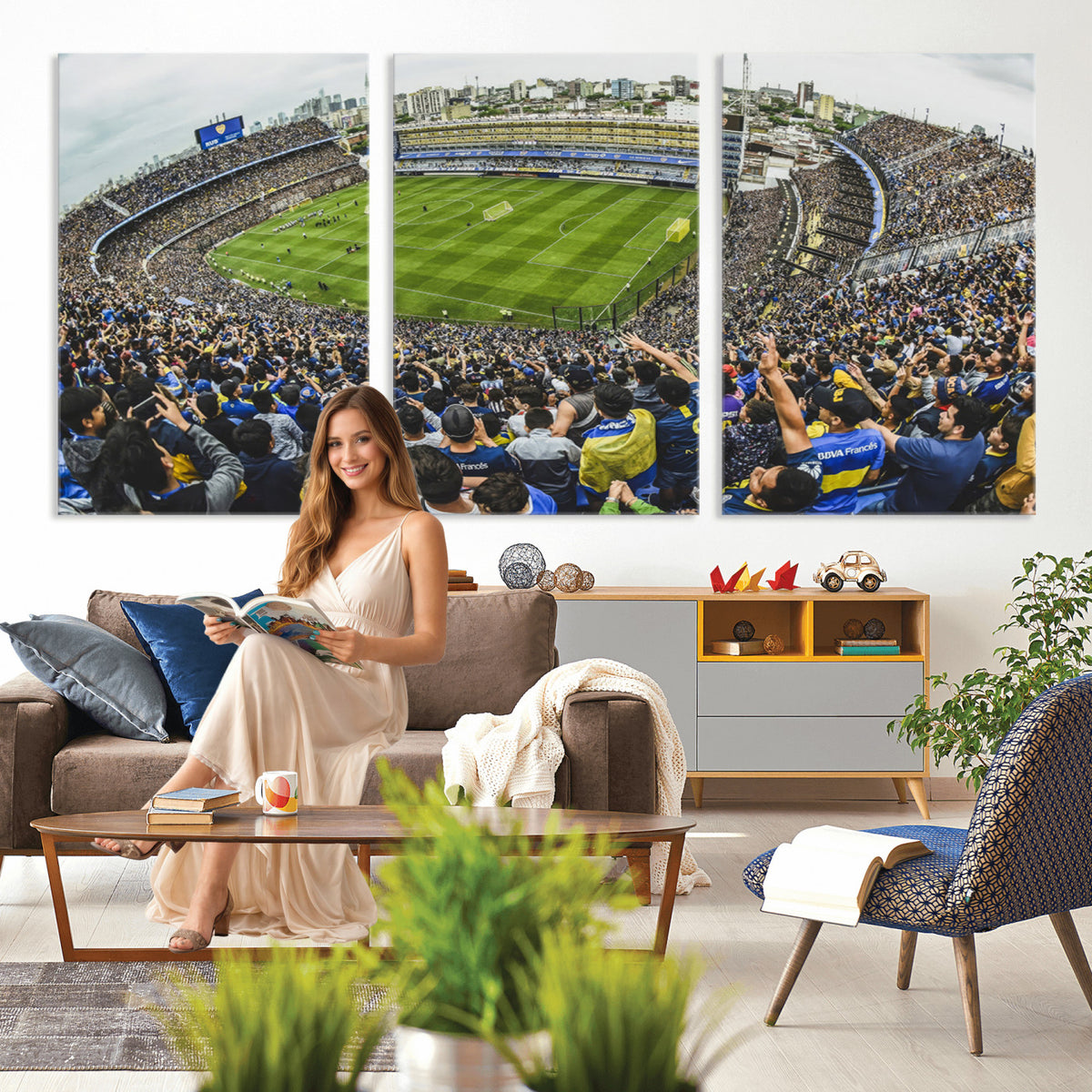 63839-MGV-CV-36X24 - Boca Juniors Soccer Team Print Wall Art, Buenos Aires Bombonera Stadium